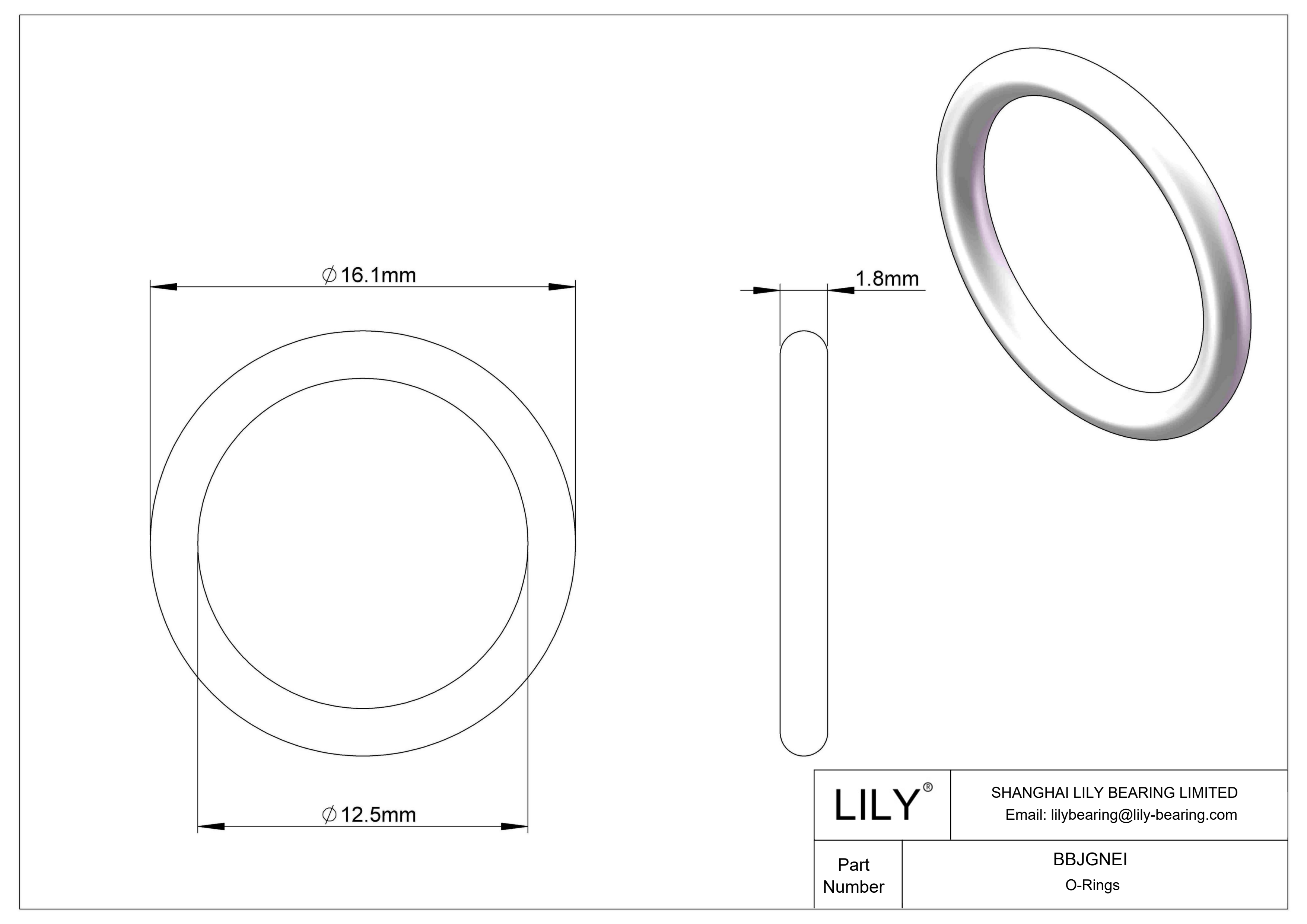 BBJGNEI Juntas tóricas redondas resistentes a productos químicos cad drawing