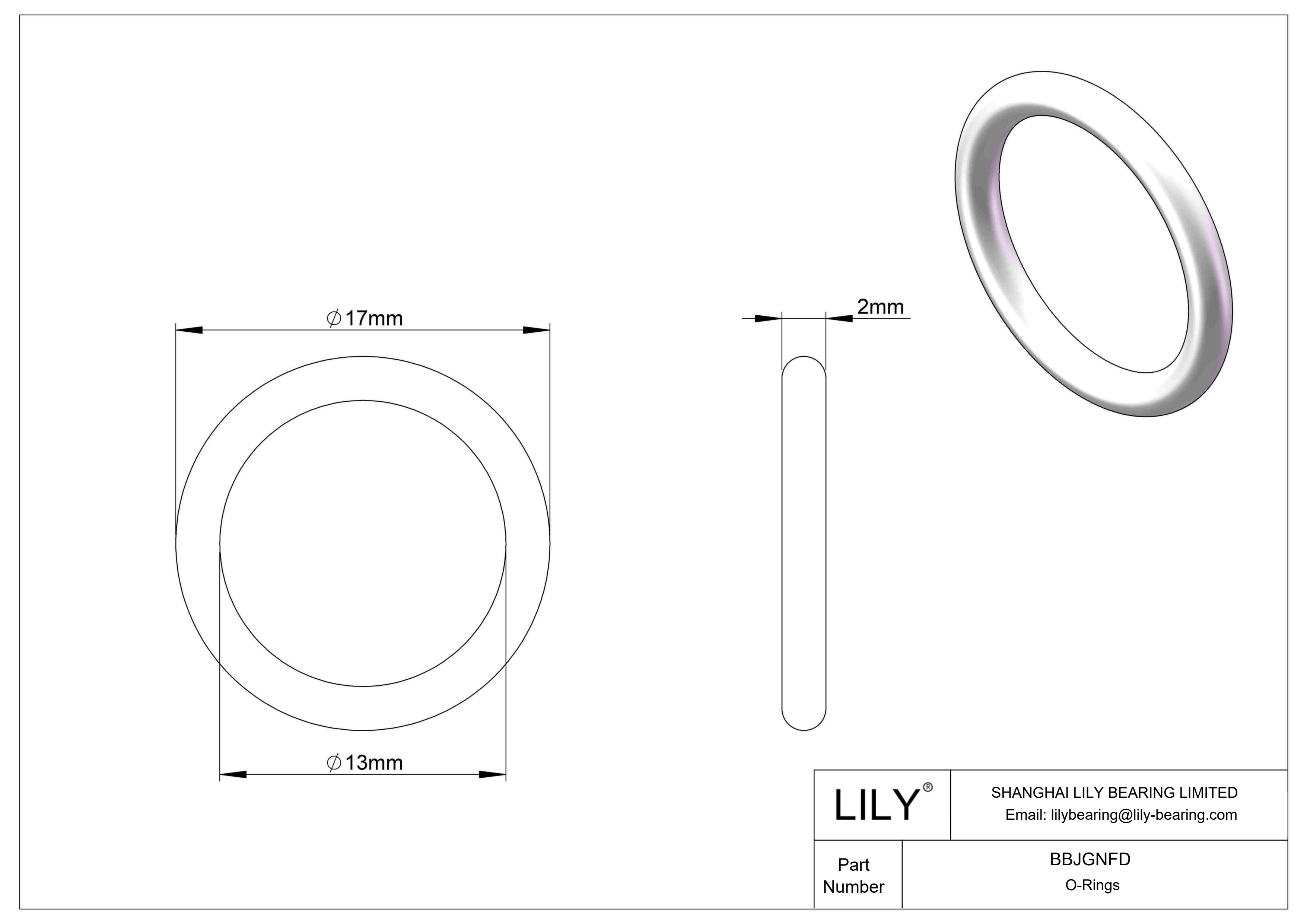 BBJGNFD Chemical Resistant O-rings Round cad drawing