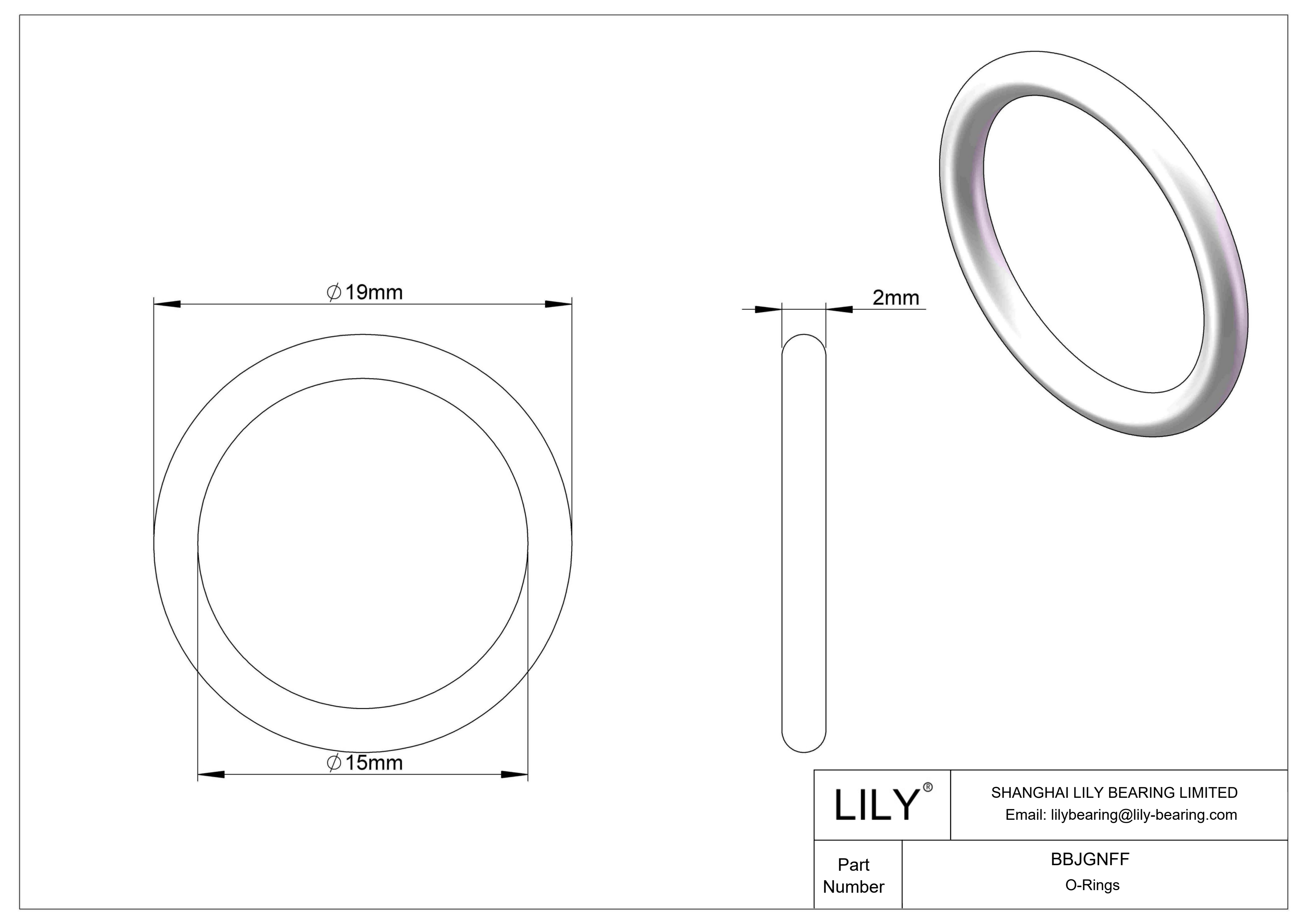 BBJGNFF Chemical Resistant O-rings Round cad drawing