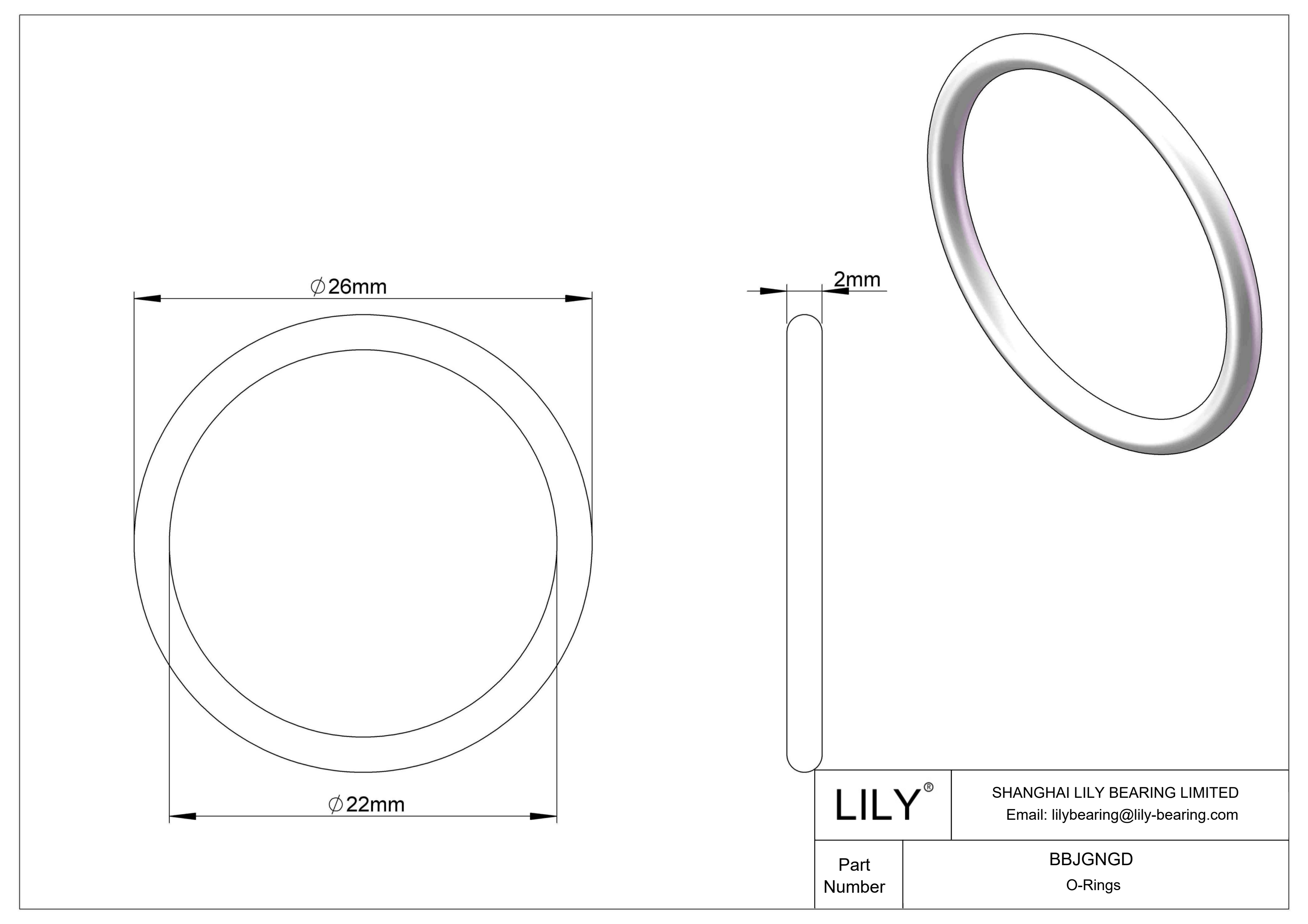 BBJGNGD 圆形耐化学性 O 形圈 cad drawing