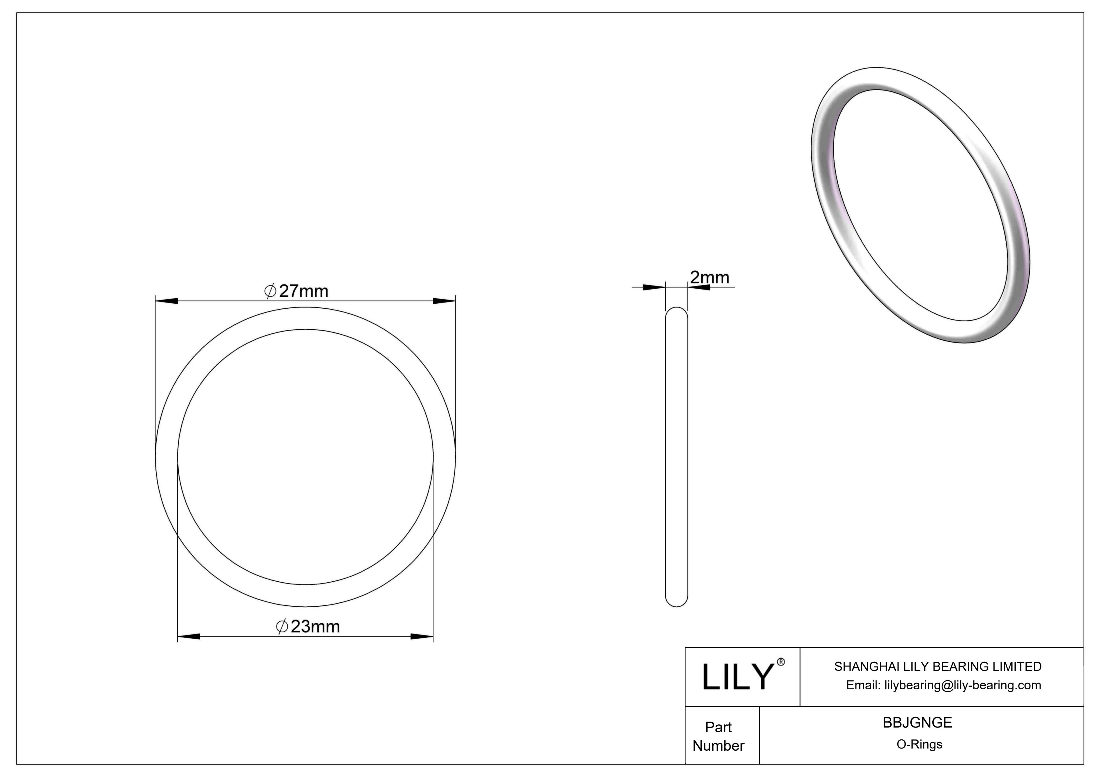 BBJGNGE 圆形耐化学性 O 形圈 cad drawing