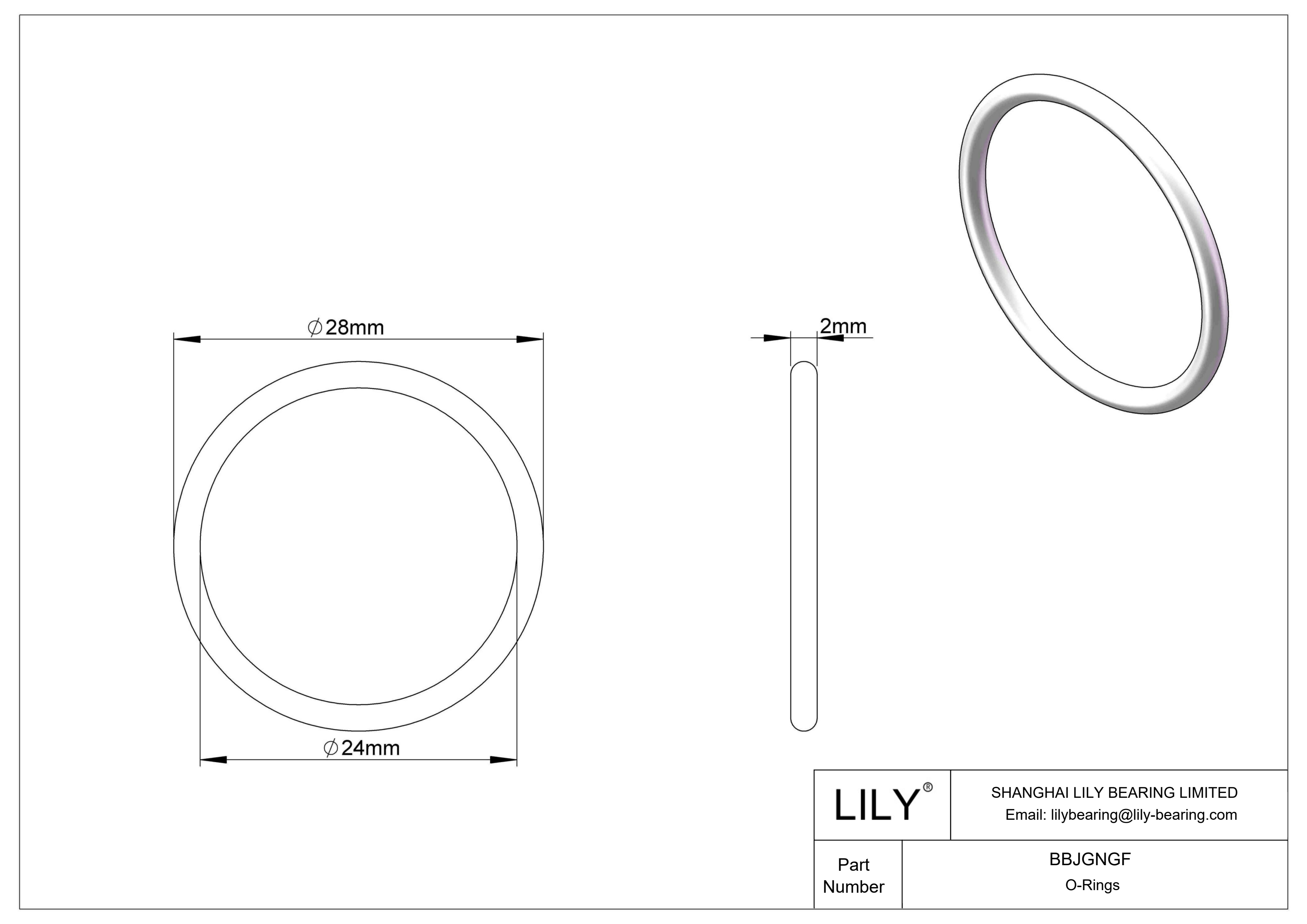 BBJGNGF Chemical Resistant O-rings Round cad drawing