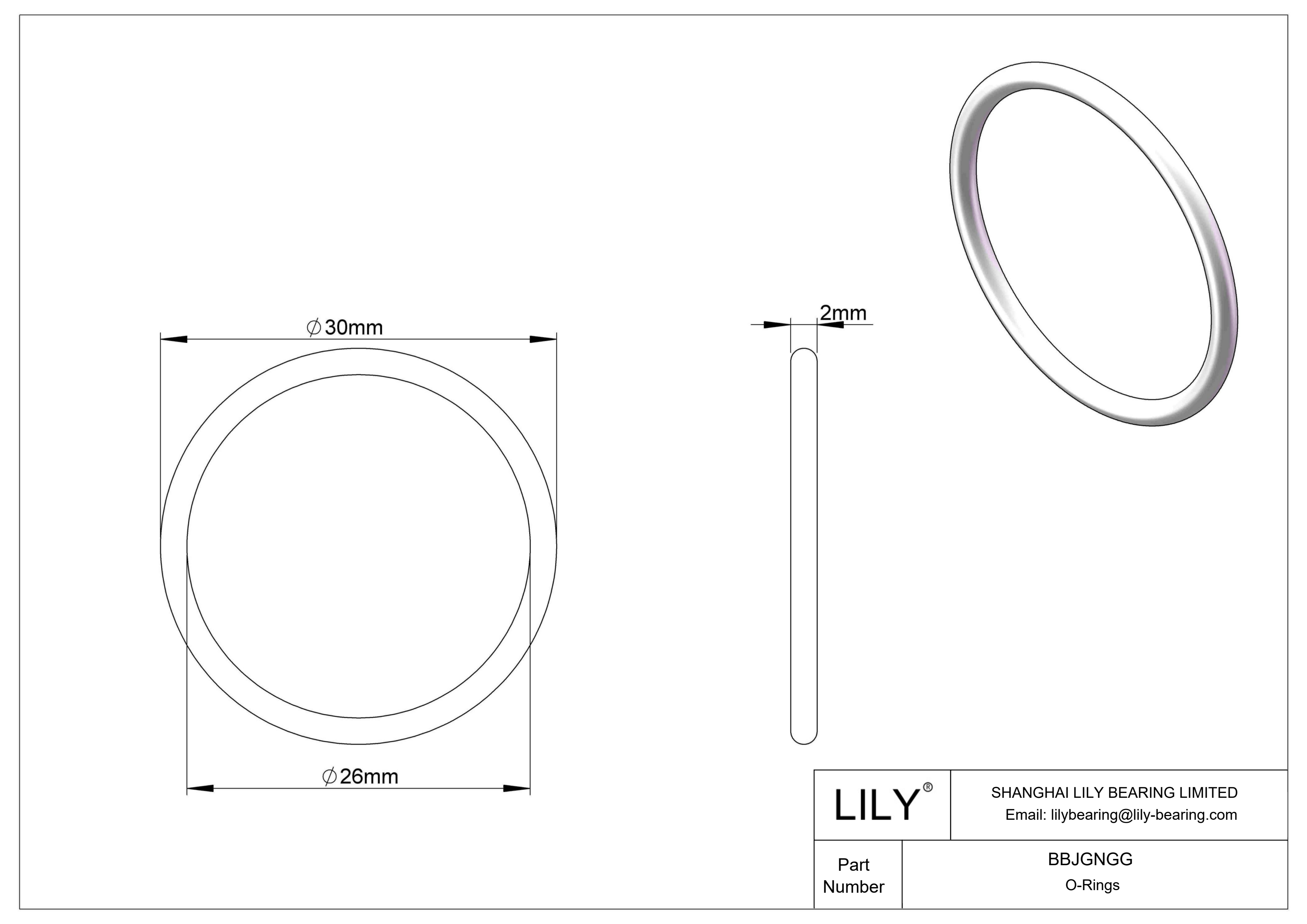 BBJGNGG Chemical Resistant O-rings Round cad drawing