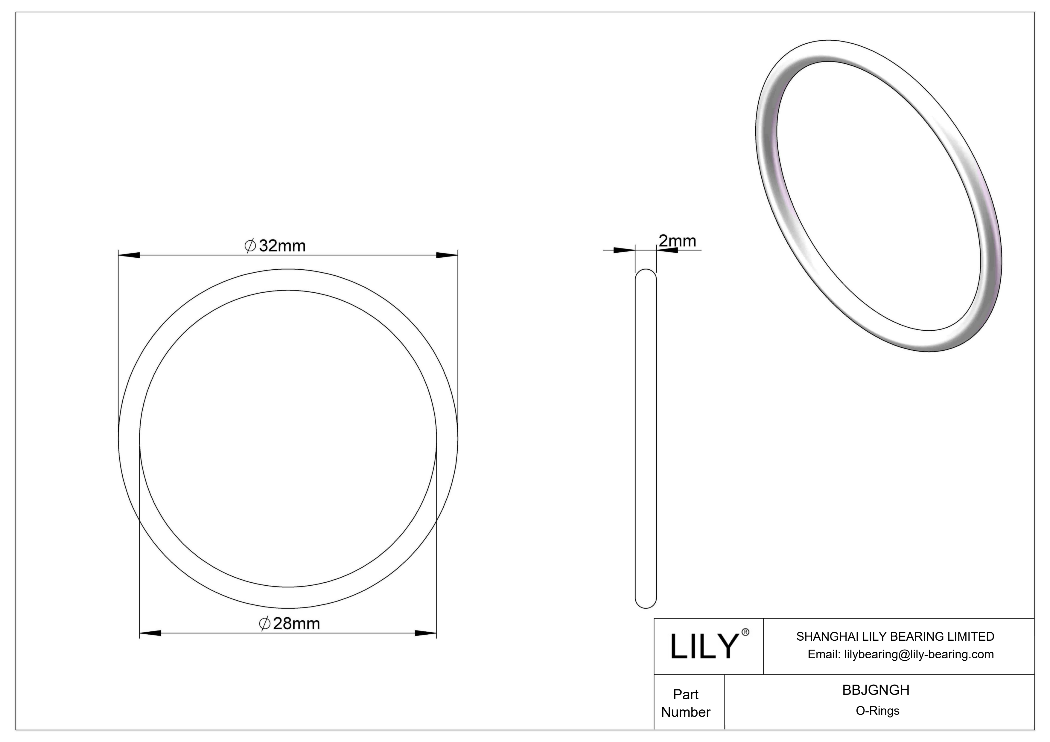 BBJGNGH Chemical Resistant O-rings Round cad drawing