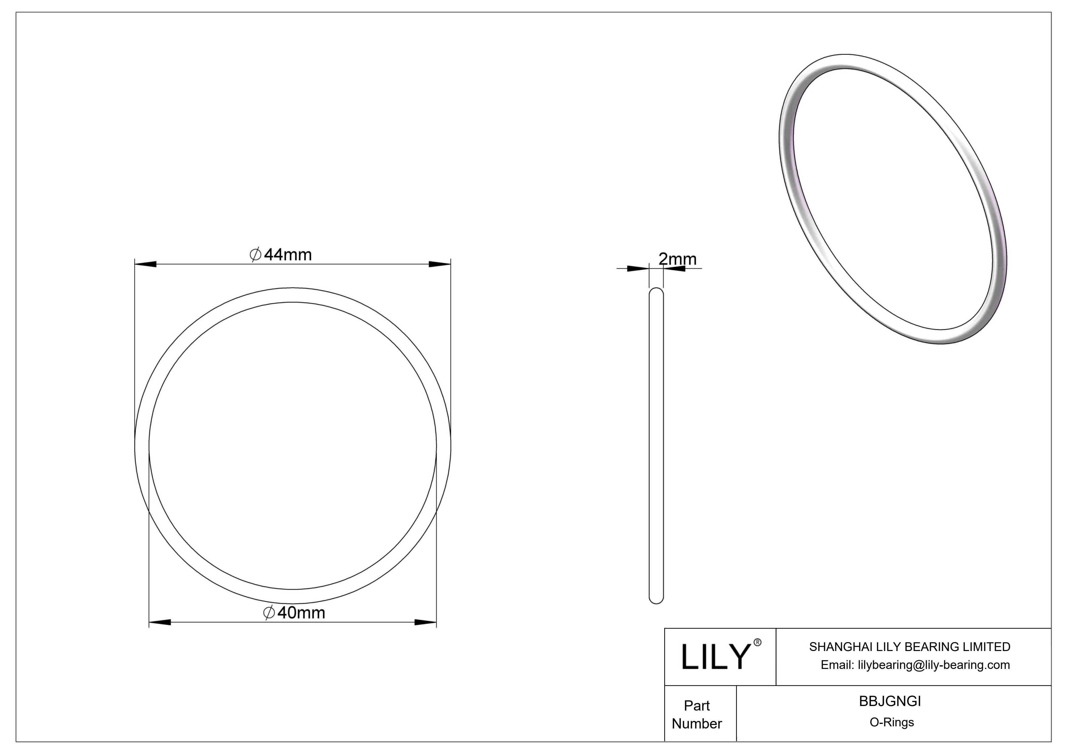 BBJGNGI Chemical Resistant O-rings Round cad drawing