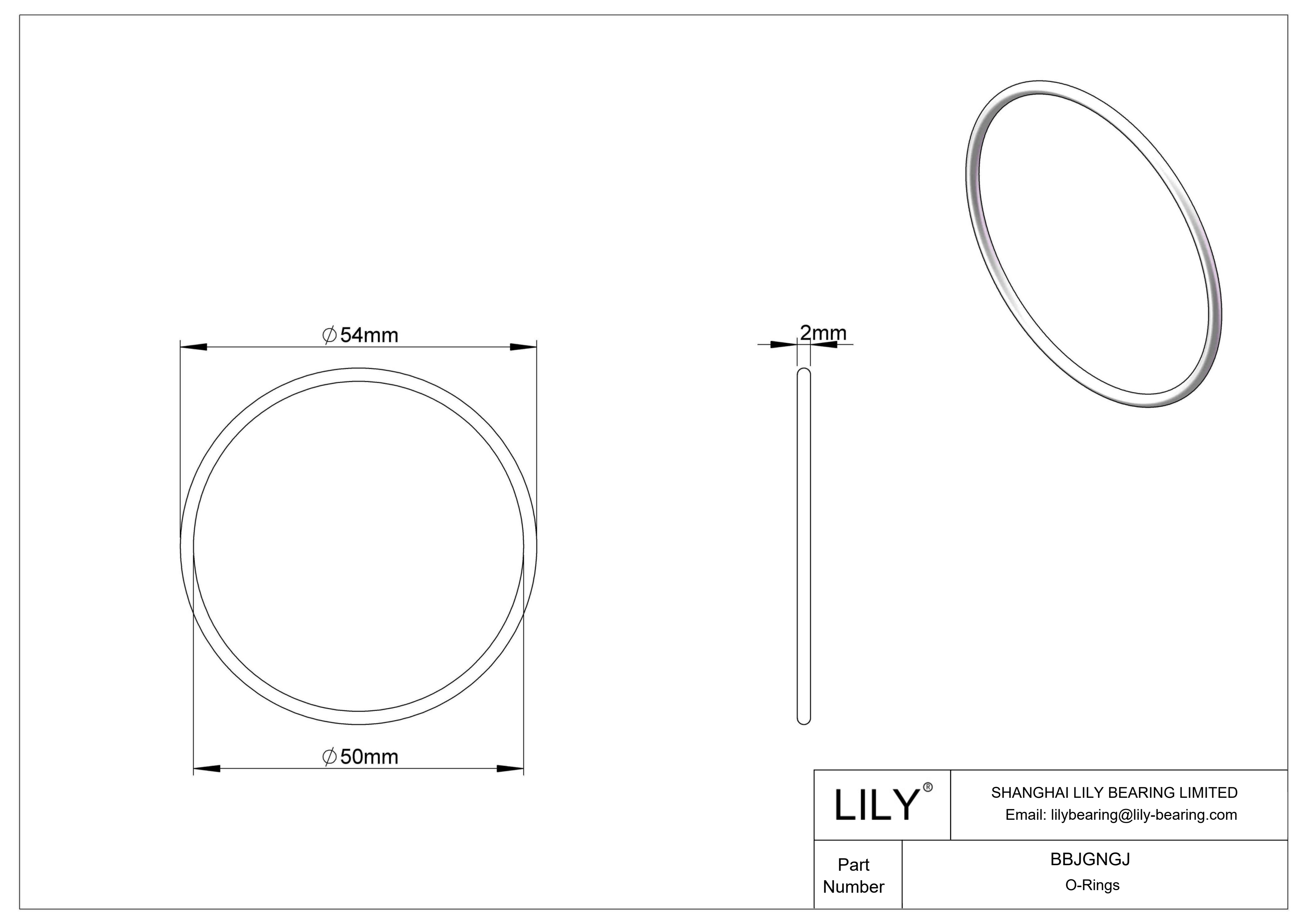 BBJGNGJ Chemical Resistant O-rings Round cad drawing