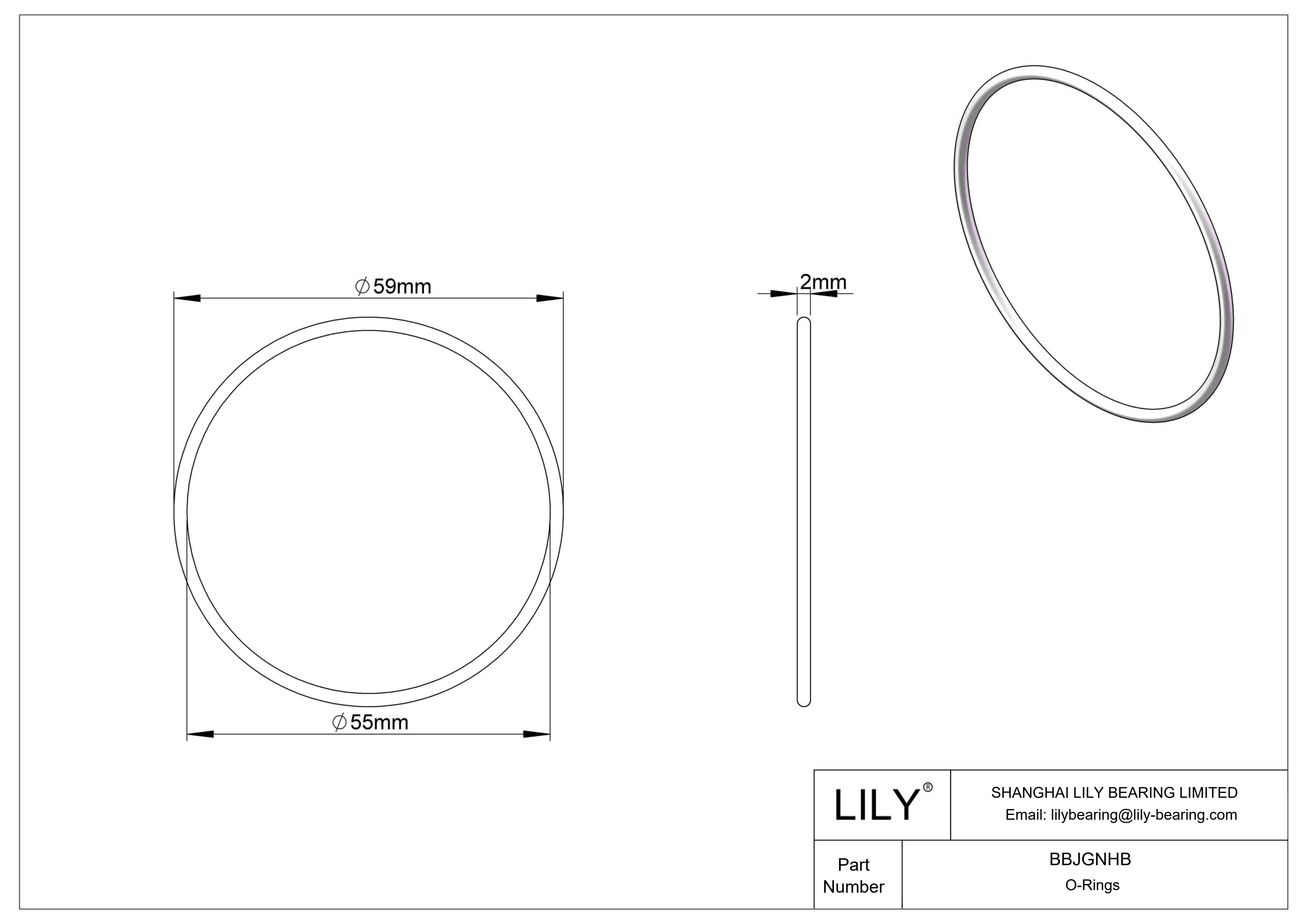 BBJGNHB Chemical Resistant O-rings Round cad drawing