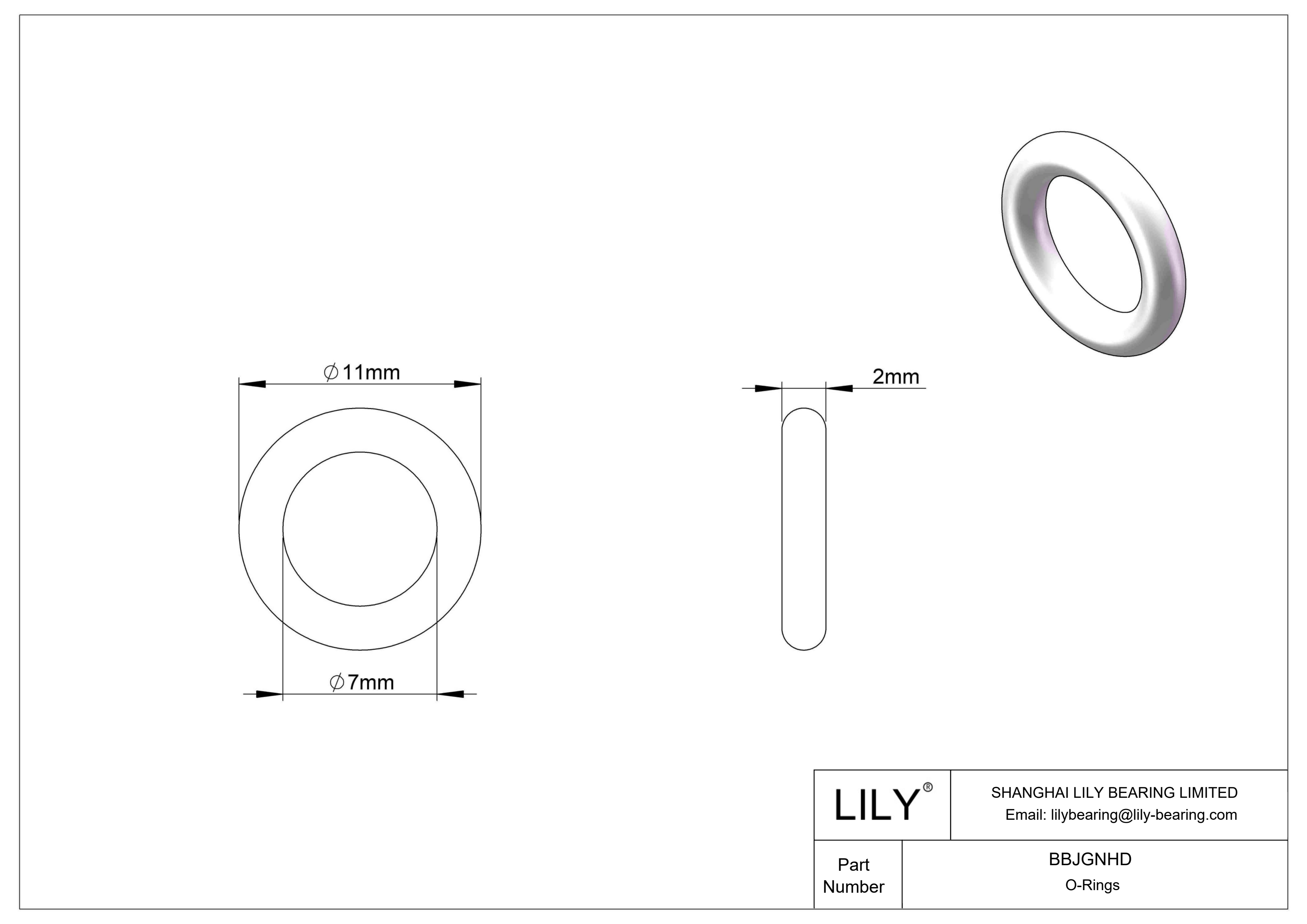 BBJGNHD Chemical Resistant O-rings Round cad drawing