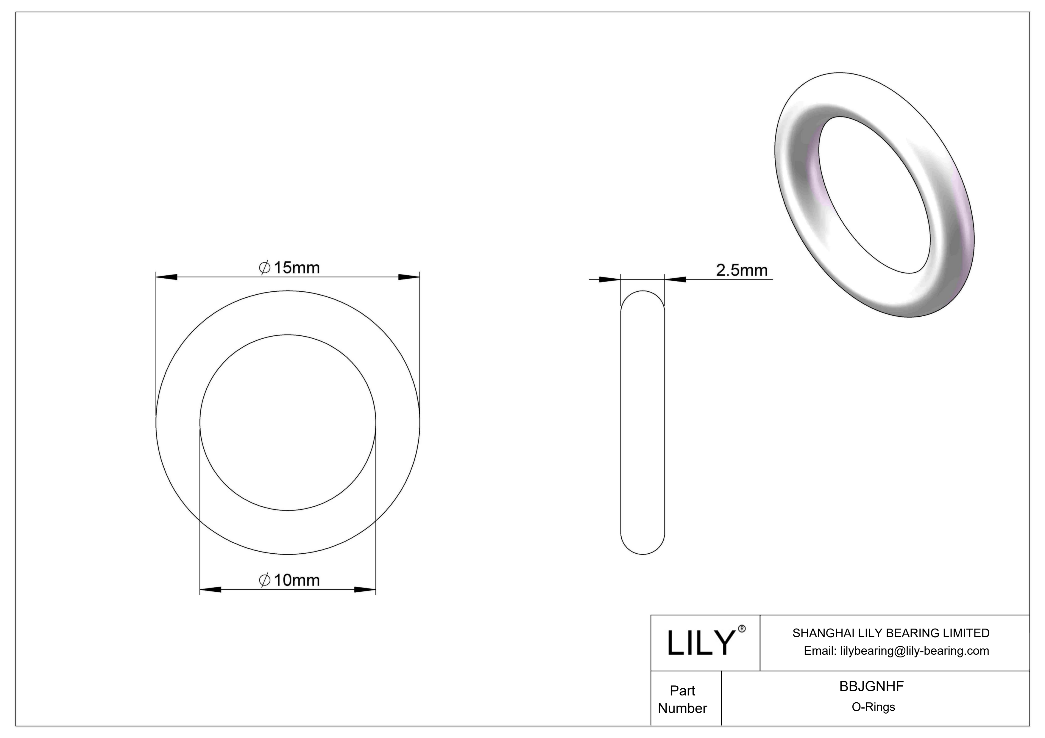 BBJGNHF 圆形耐化学性 O 形圈 cad drawing