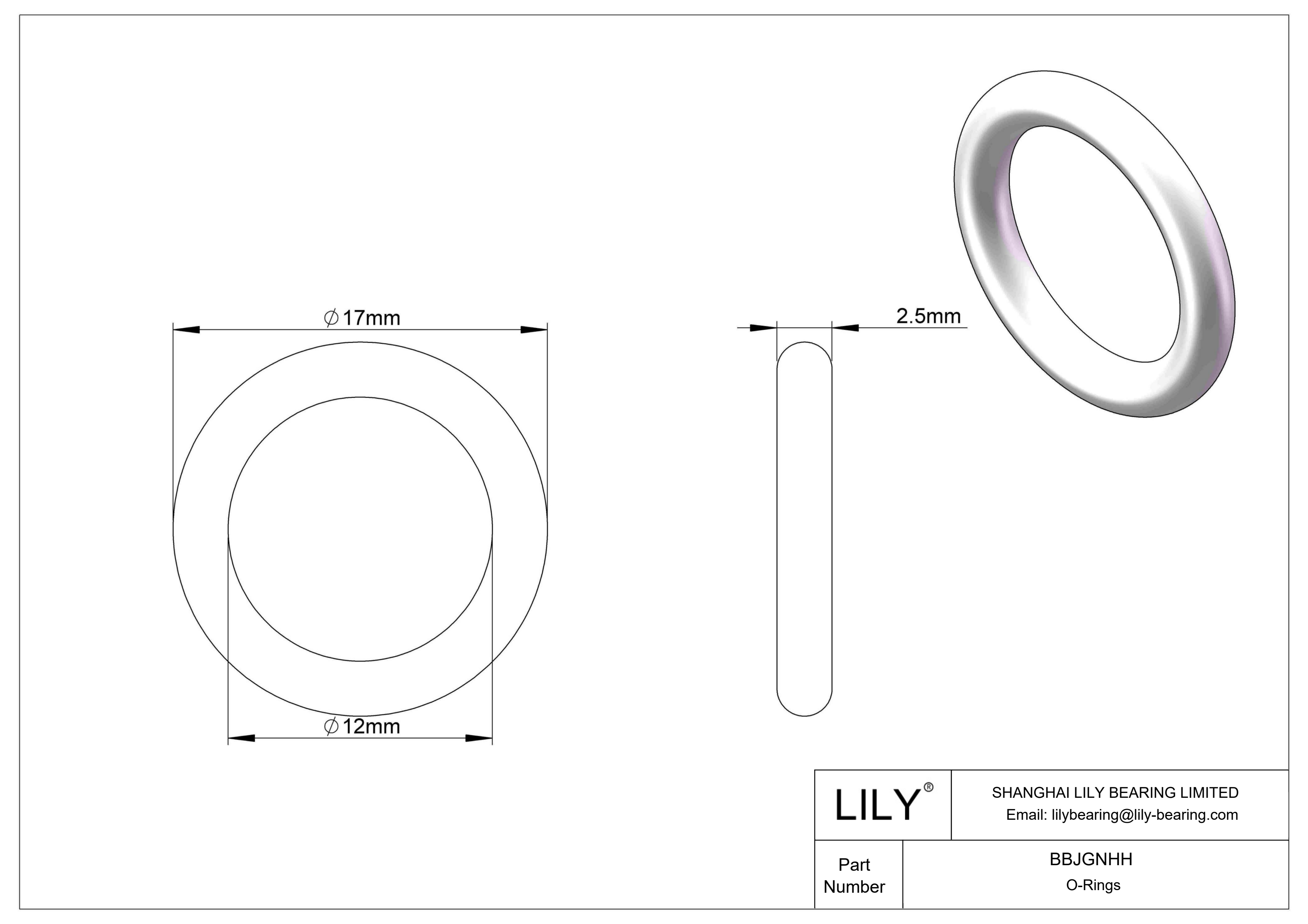 BBJGNHH Chemical Resistant O-rings Round cad drawing