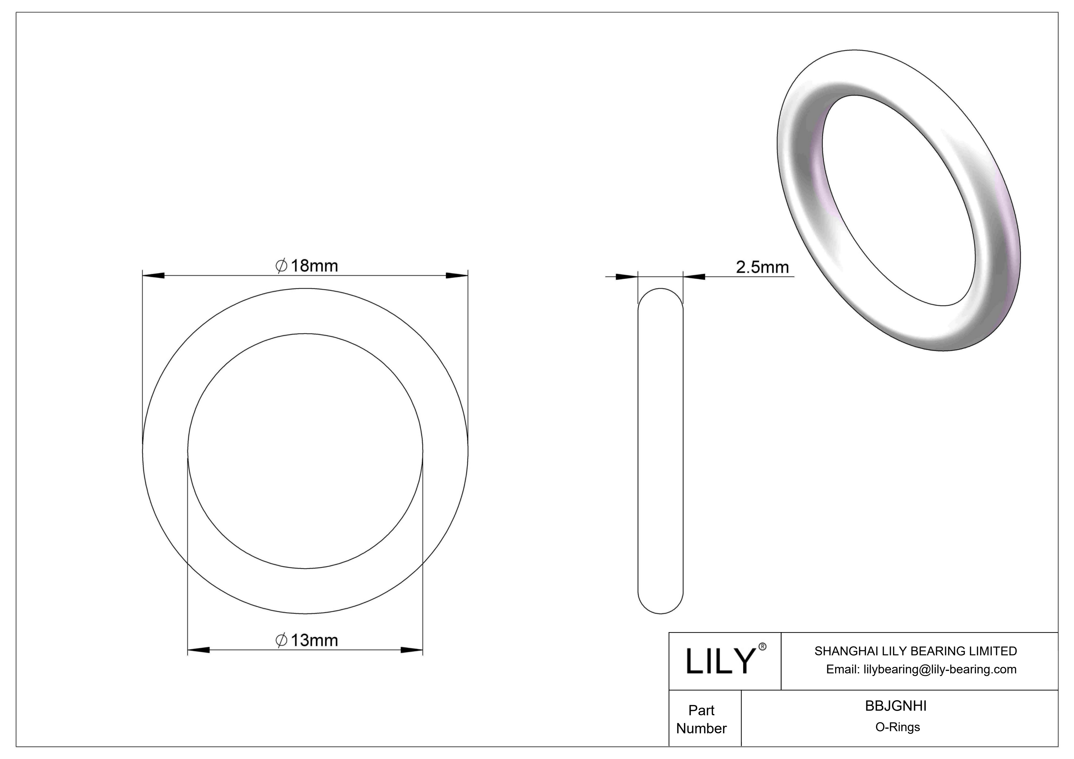 BBJGNHI 圆形耐化学性 O 形圈 cad drawing