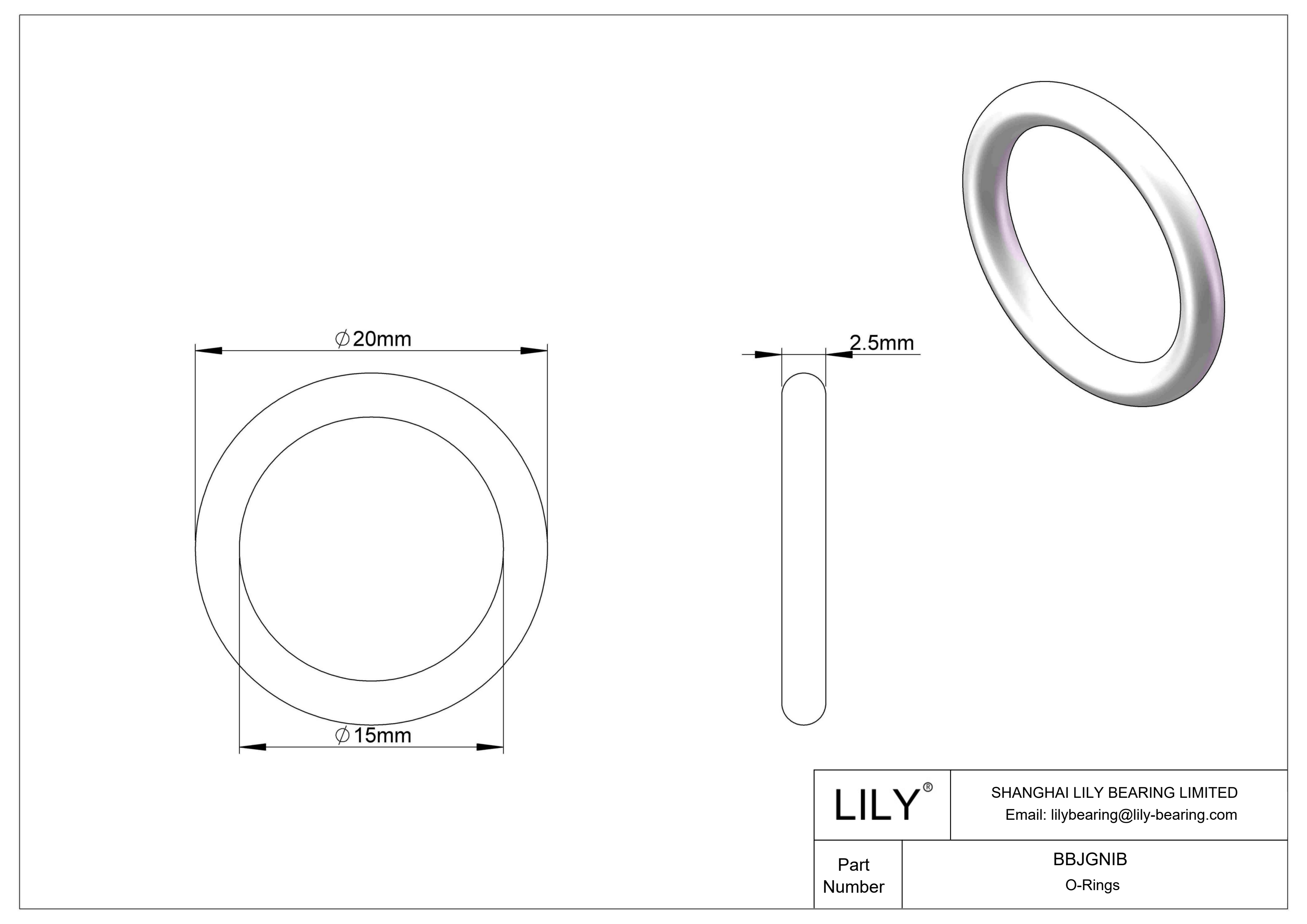 BBJGNIB Chemical Resistant O-rings Round cad drawing