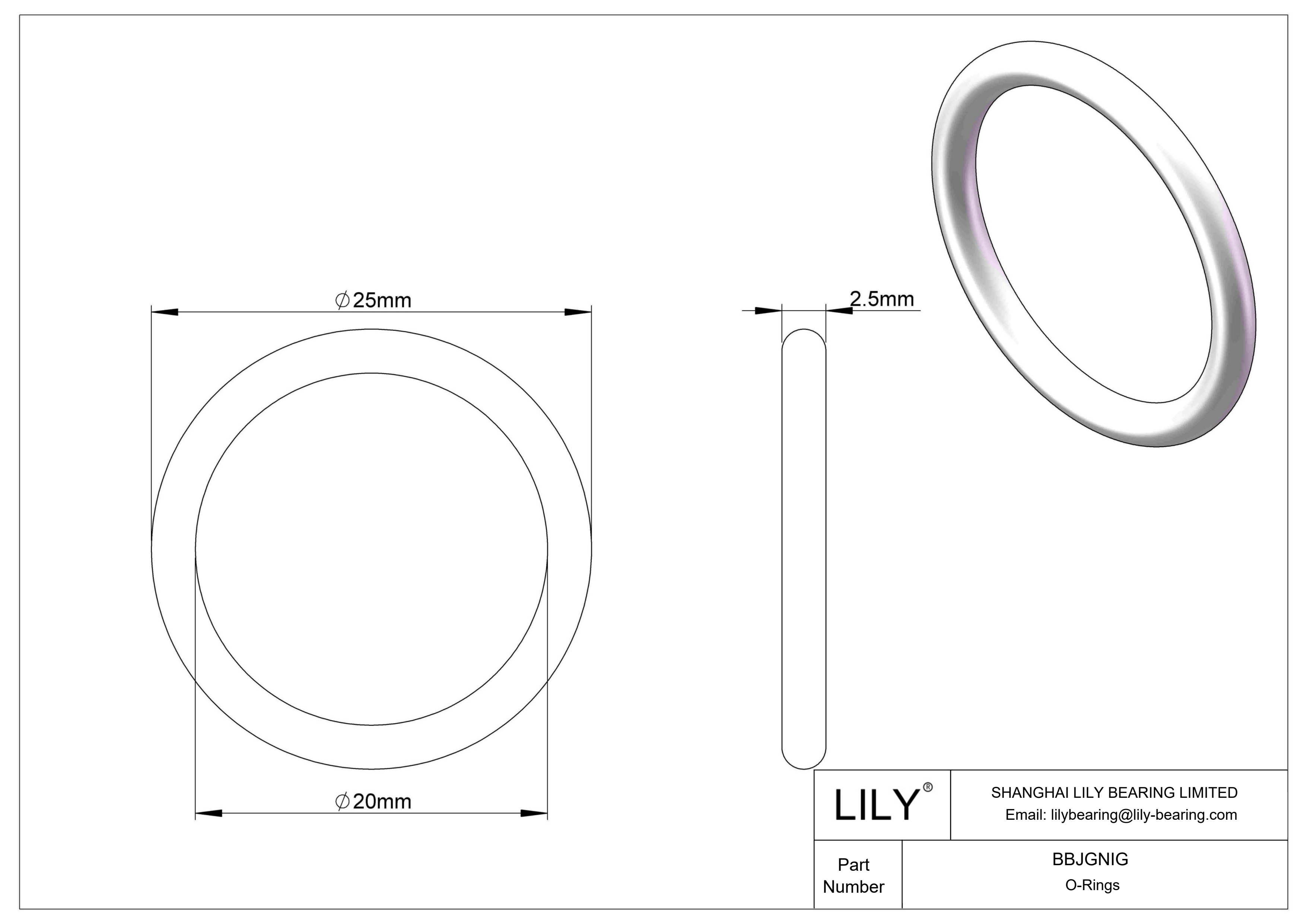 BBJGNIG 圆形耐化学性 O 形圈 cad drawing