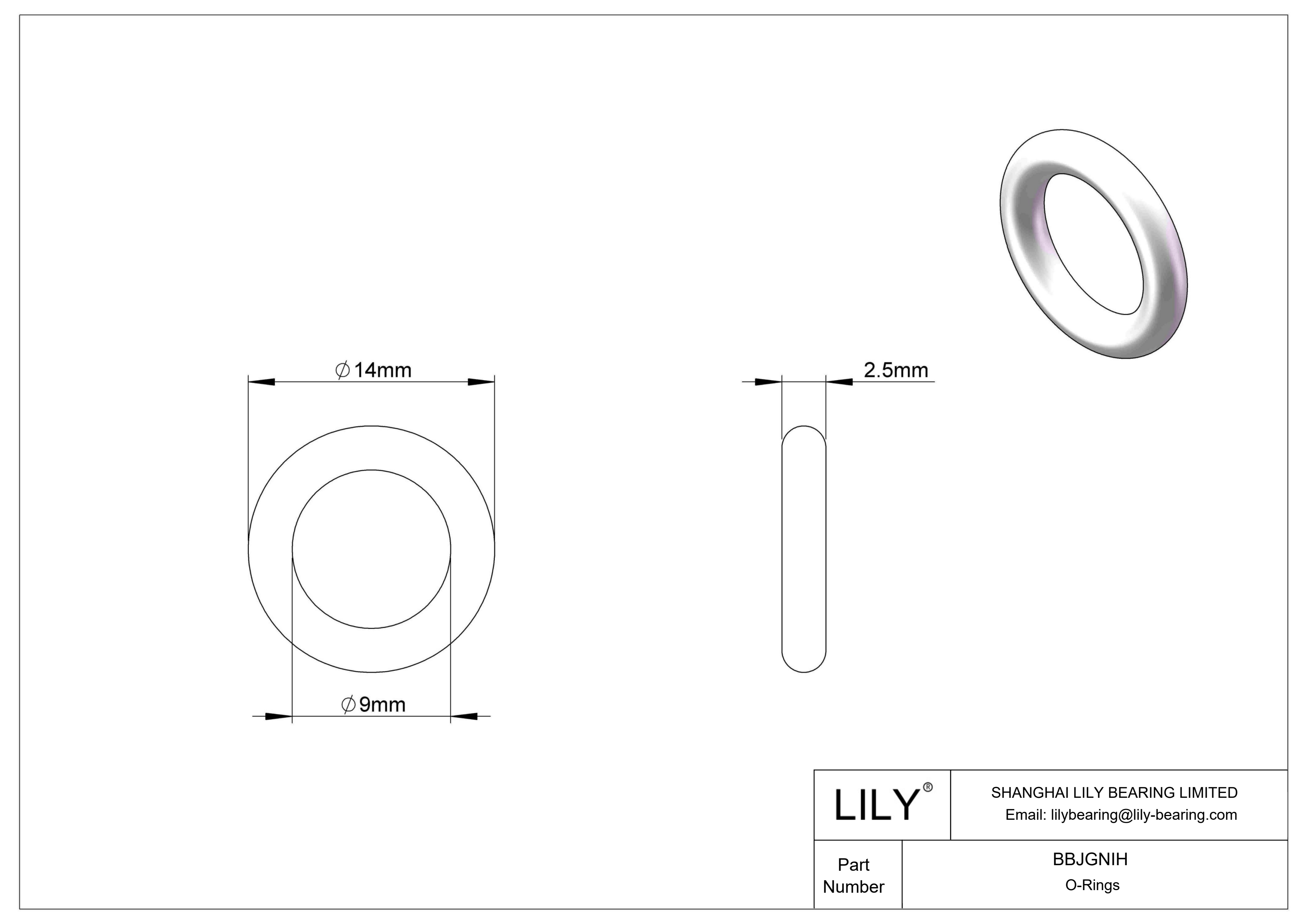 BBJGNIH 圆形耐化学性 O 形圈 cad drawing