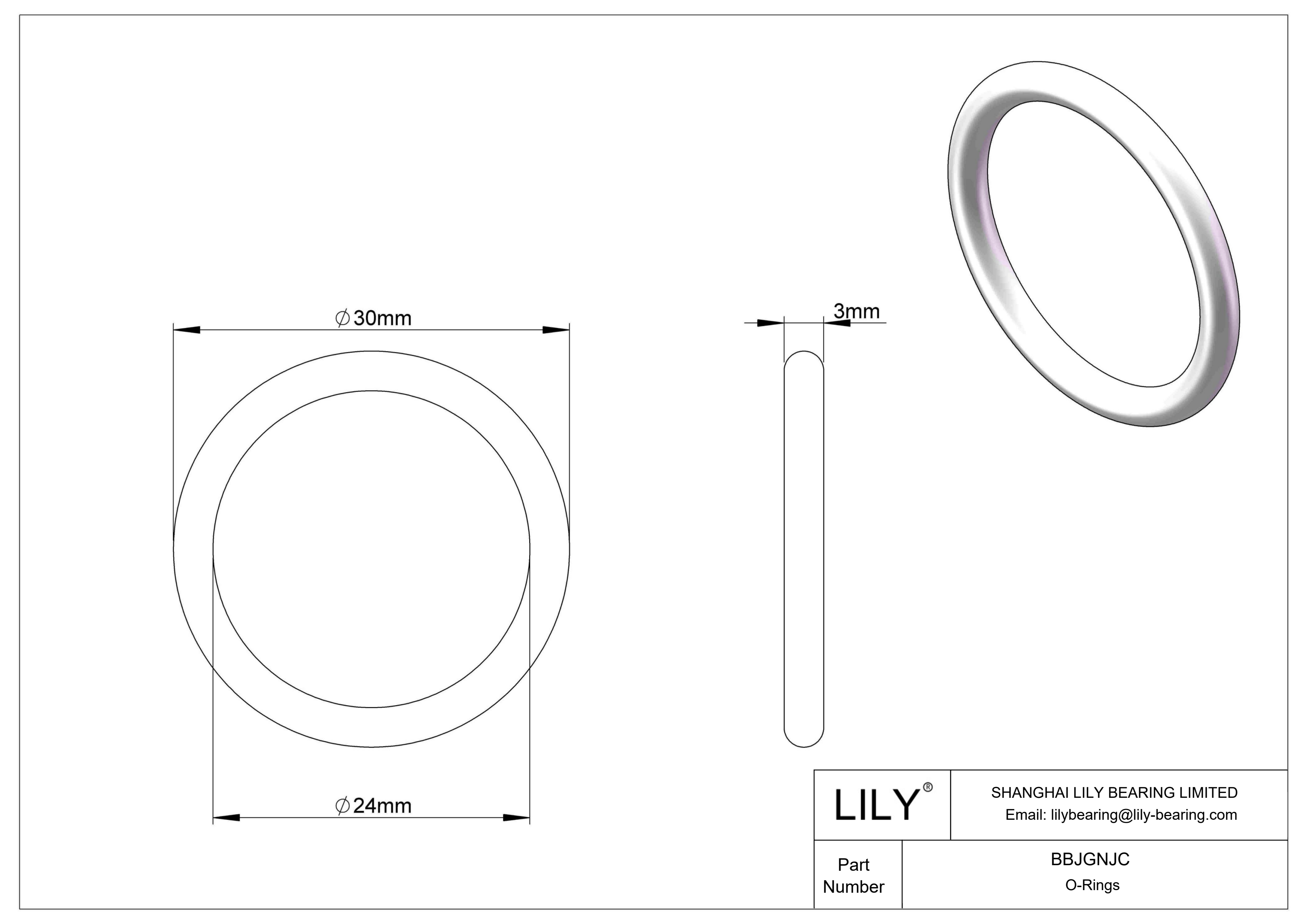 BBJGNJC 圆形耐化学性 O 形圈 cad drawing