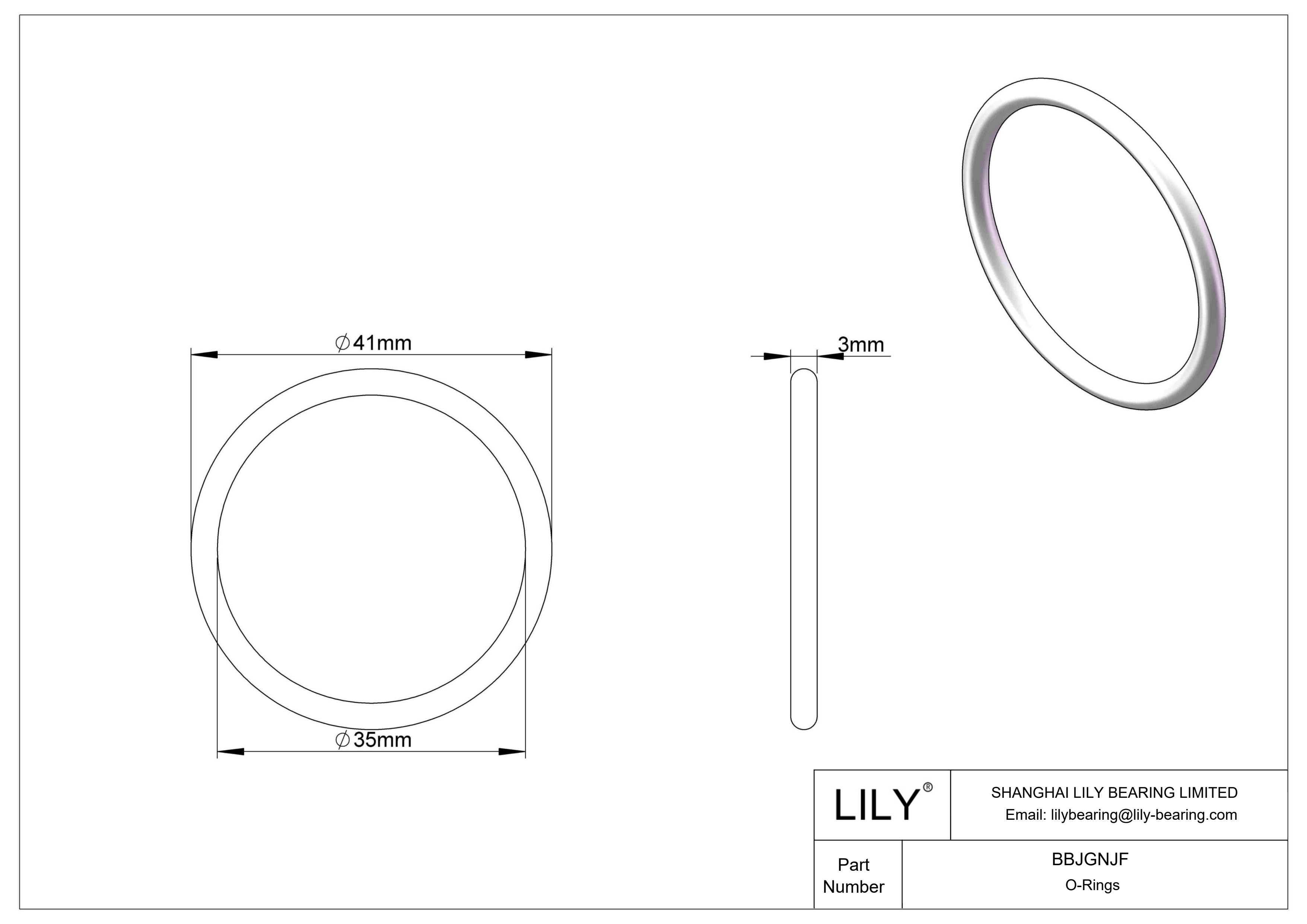 BBJGNJF Chemical Resistant O-rings Round cad drawing