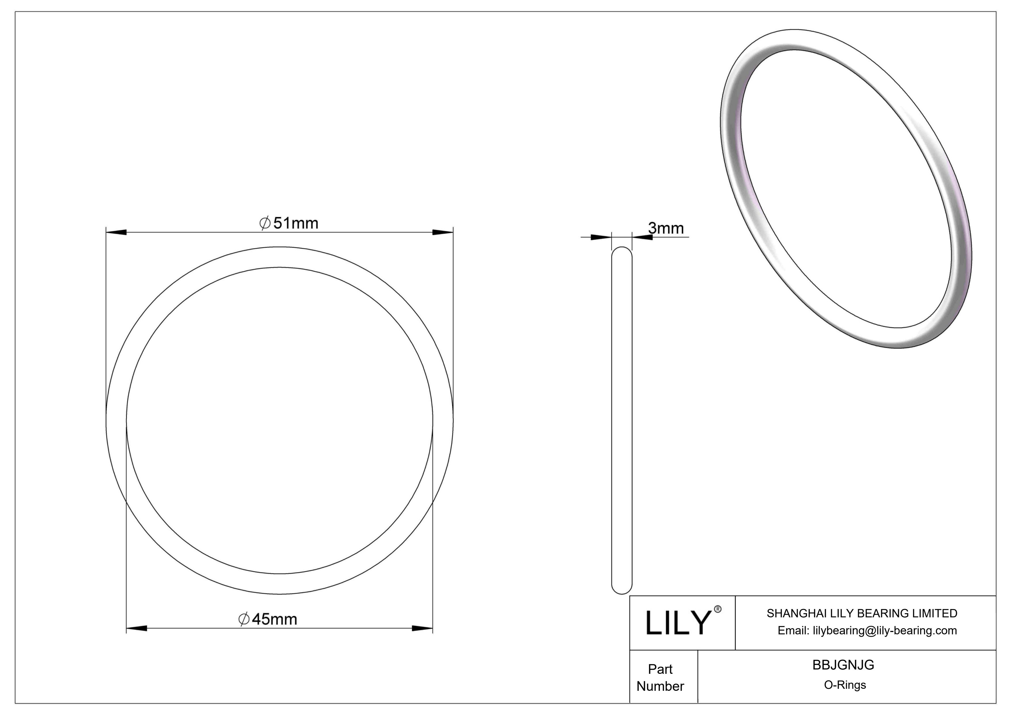 BBJGNJG 圆形耐化学性 O 形圈 cad drawing