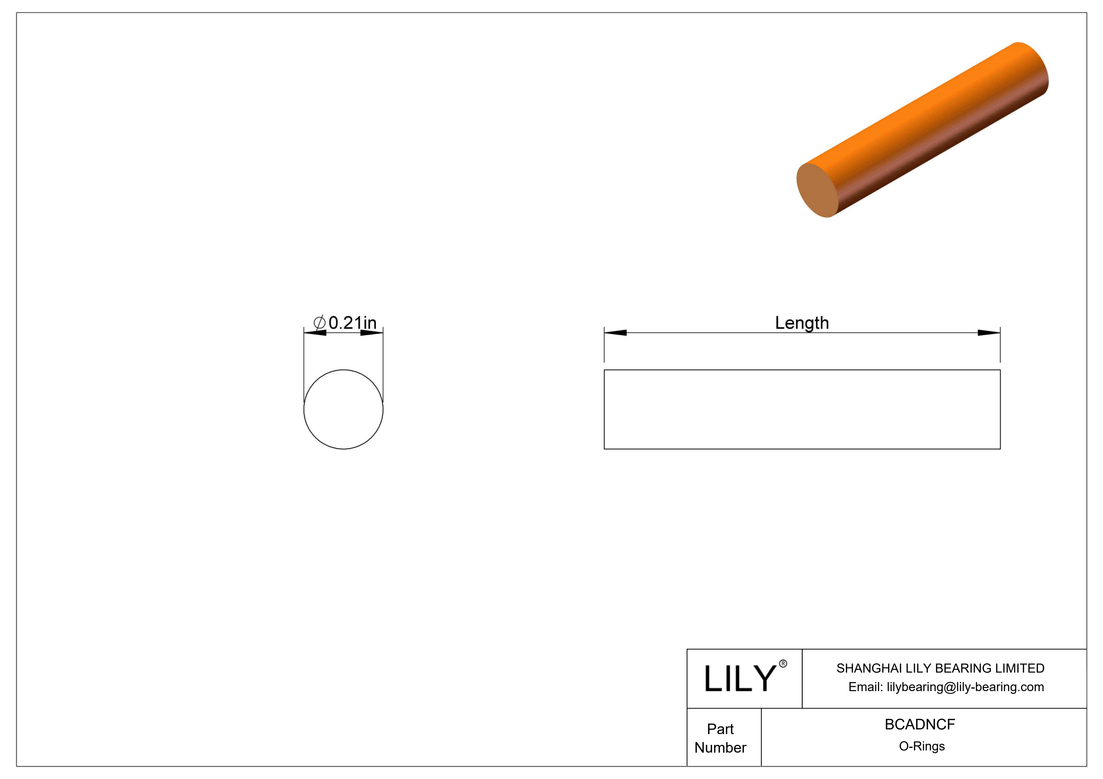 BCADNCF 圆形耐化学性O 形圈软线库存 cad drawing