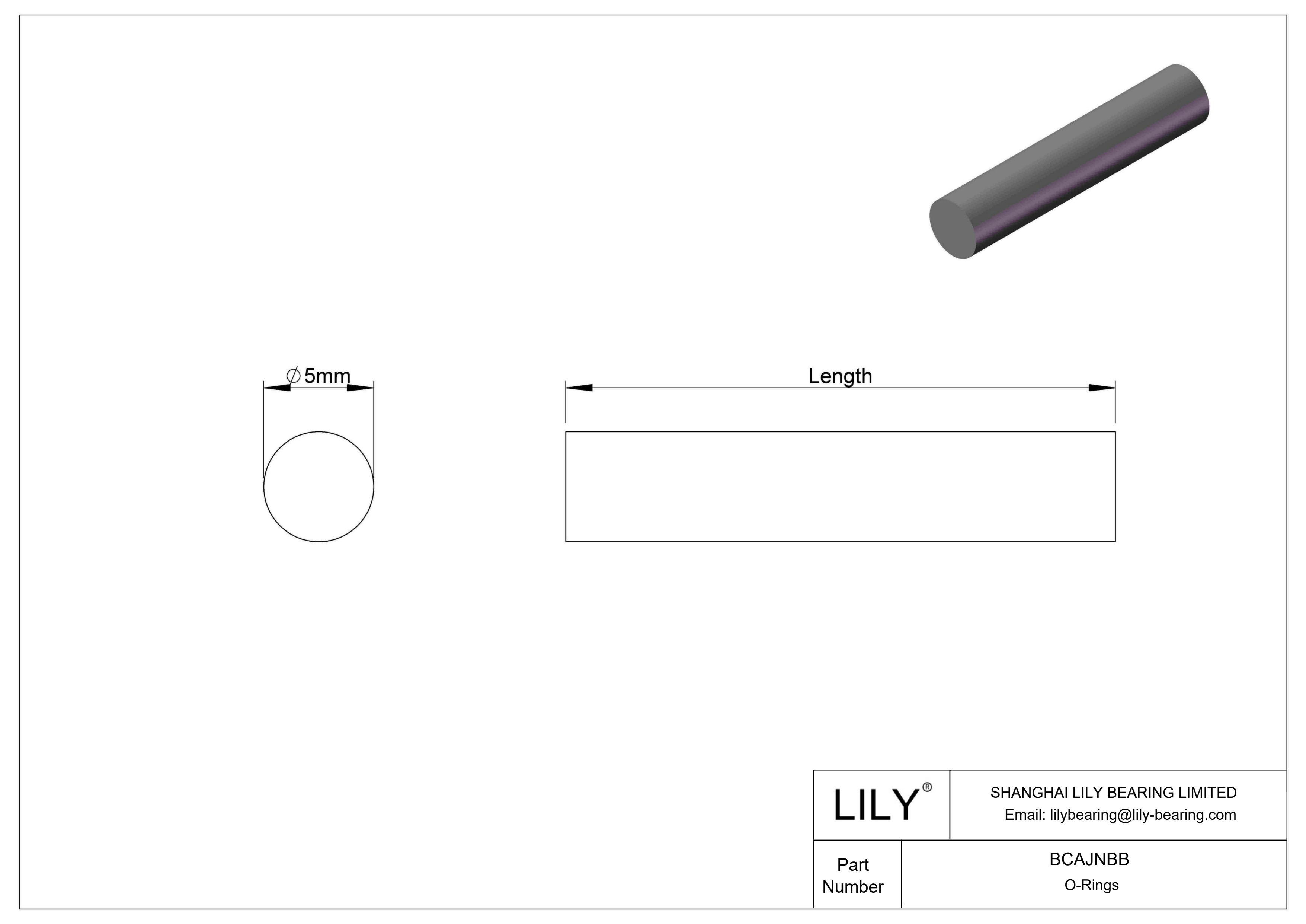 BCAJNBB 圆形耐油 O 型圈绳料 cad drawing