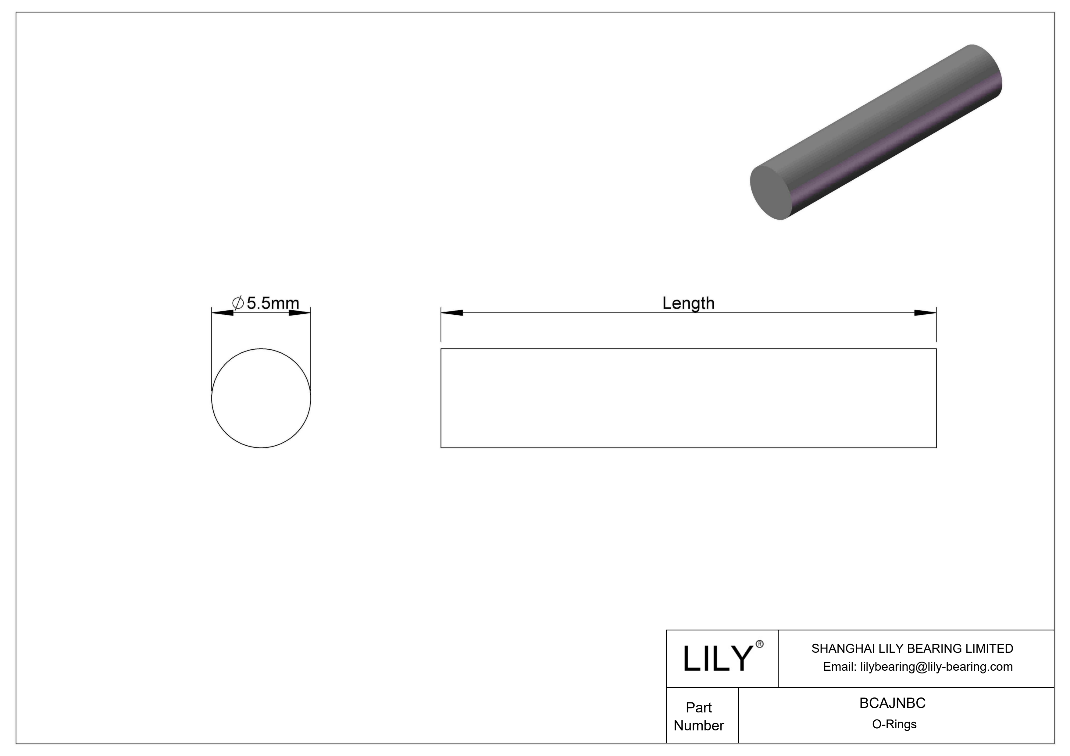 BCAJNBC 圆形耐油 O 型圈绳料 cad drawing