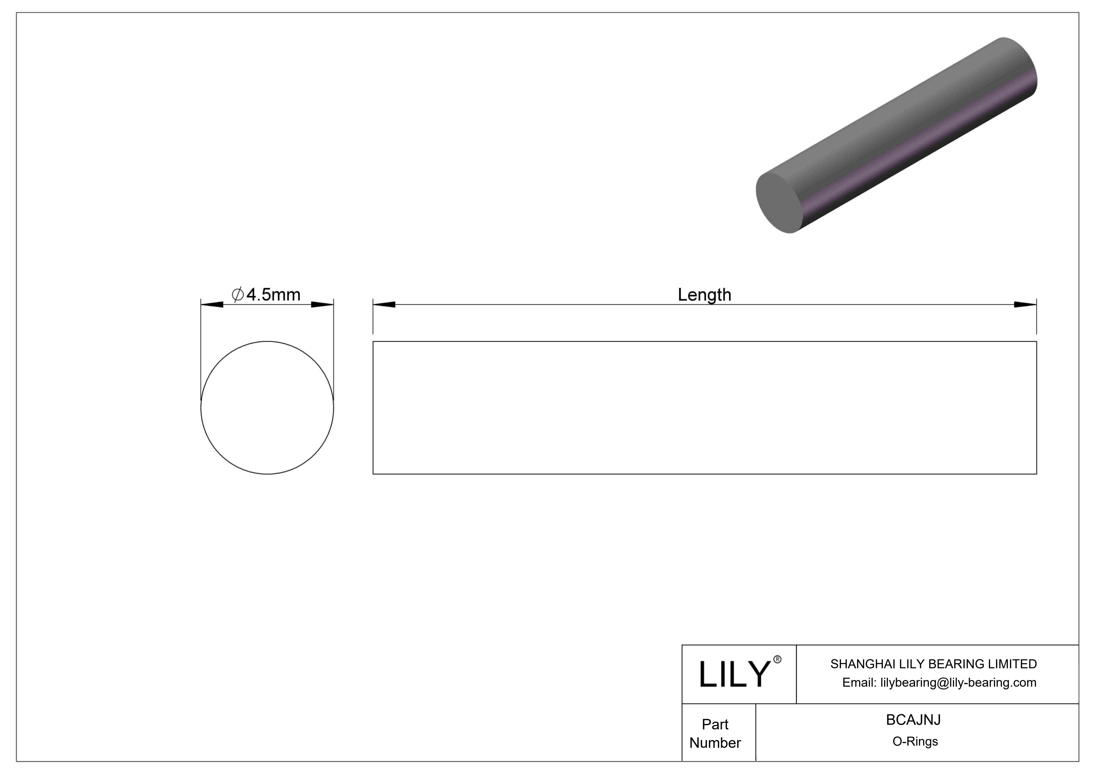 BCAJNJ 圆形耐油 O 型圈绳料 cad drawing