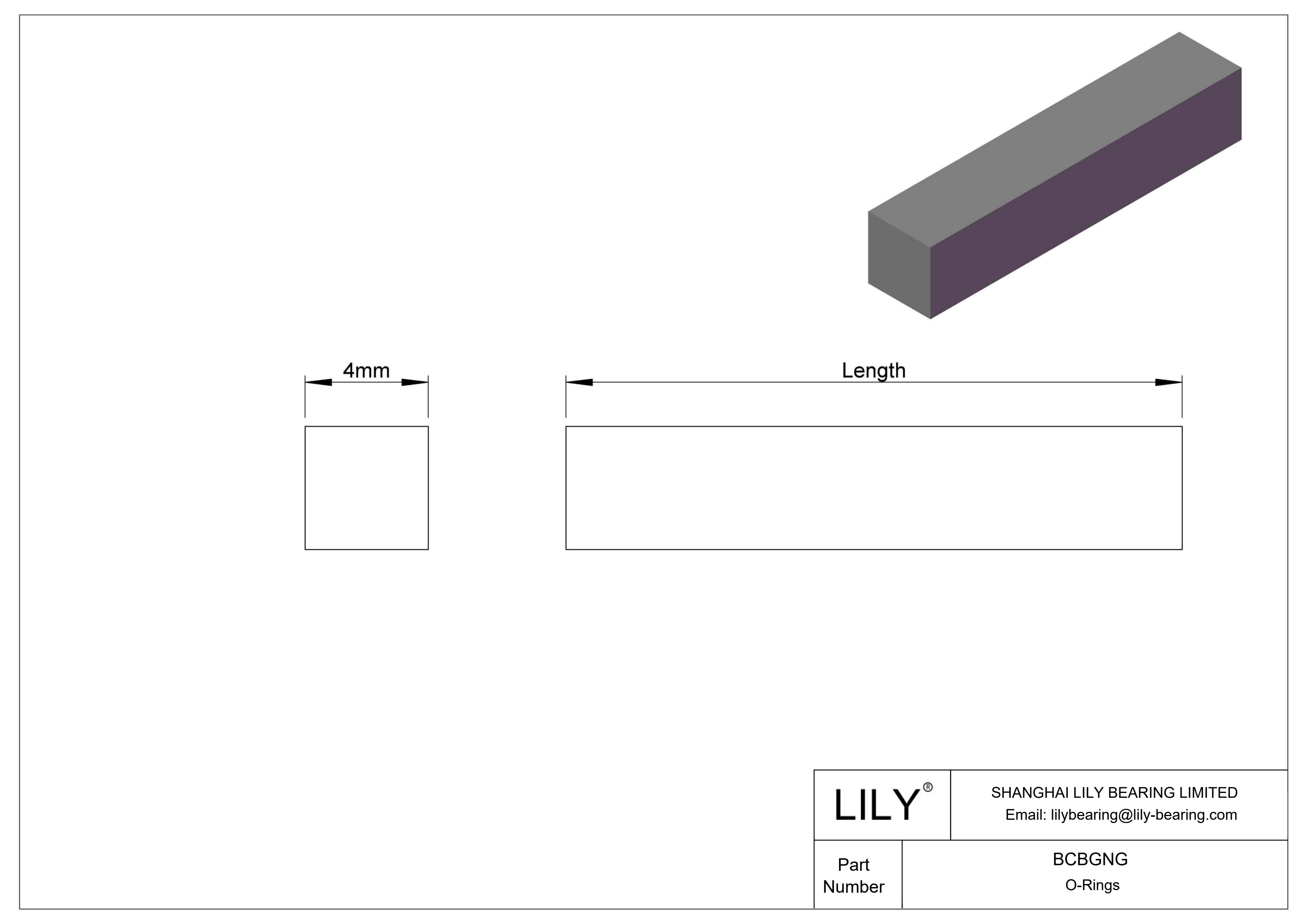 BCBGNG Junta tórica resistente al aceite Cordón cuadrado cad drawing