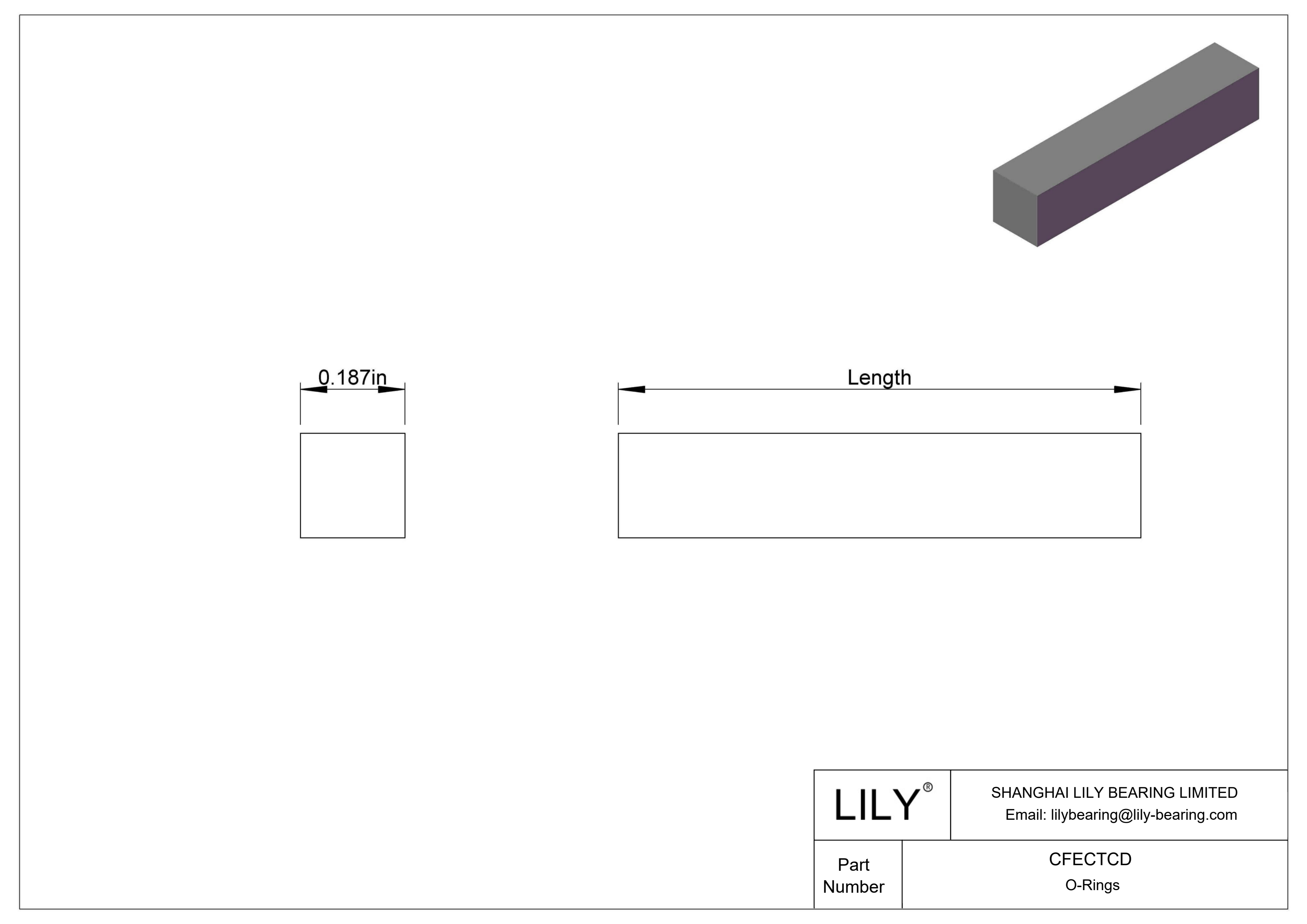 CFECTCD 方形耐化学性O 形圈软线库存 cad drawing