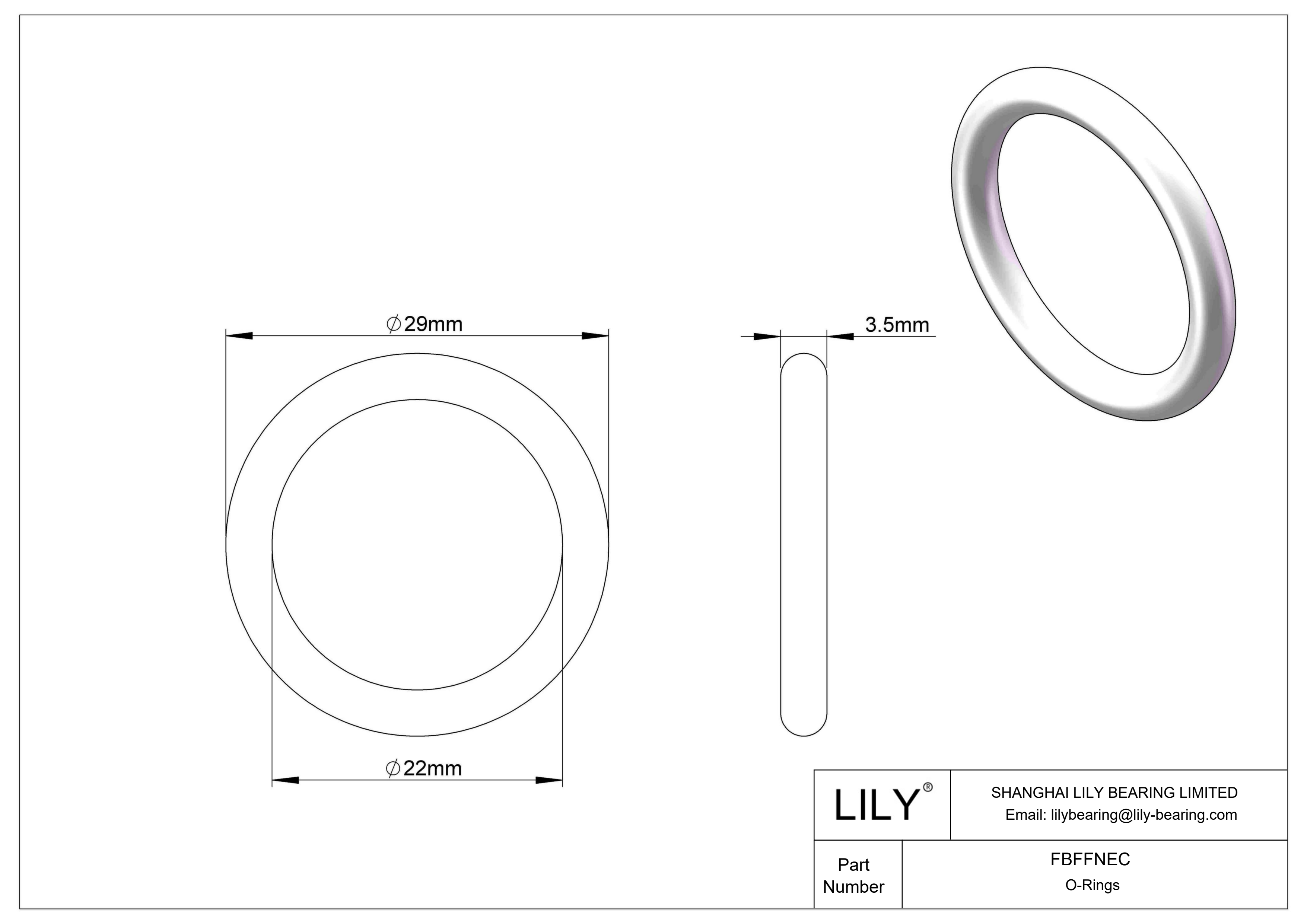 FBFFNEC Juntas tóricas redondas resistentes a productos químicos cad drawing