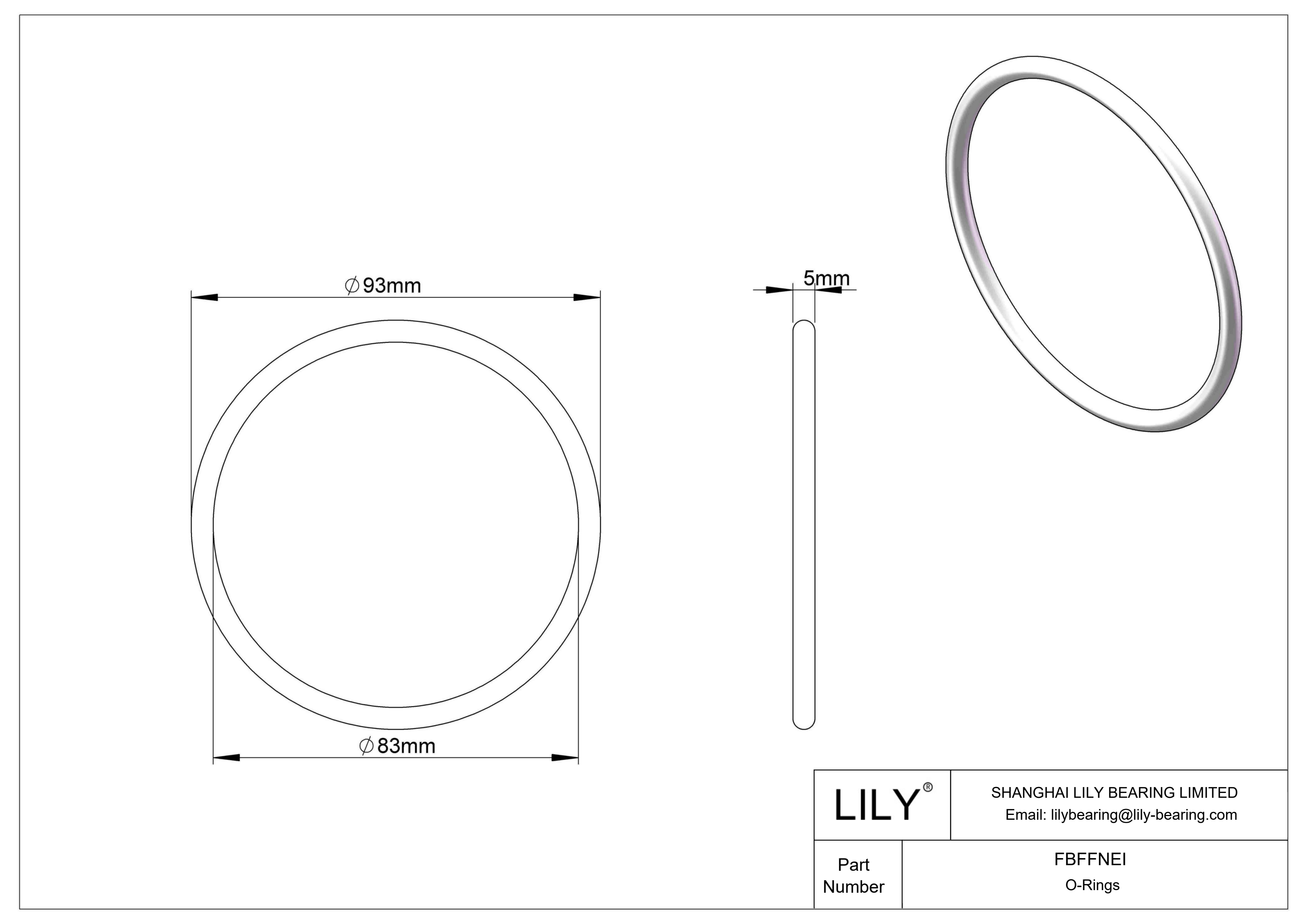 FBFFNEI Juntas tóricas redondas resistentes a productos químicos cad drawing