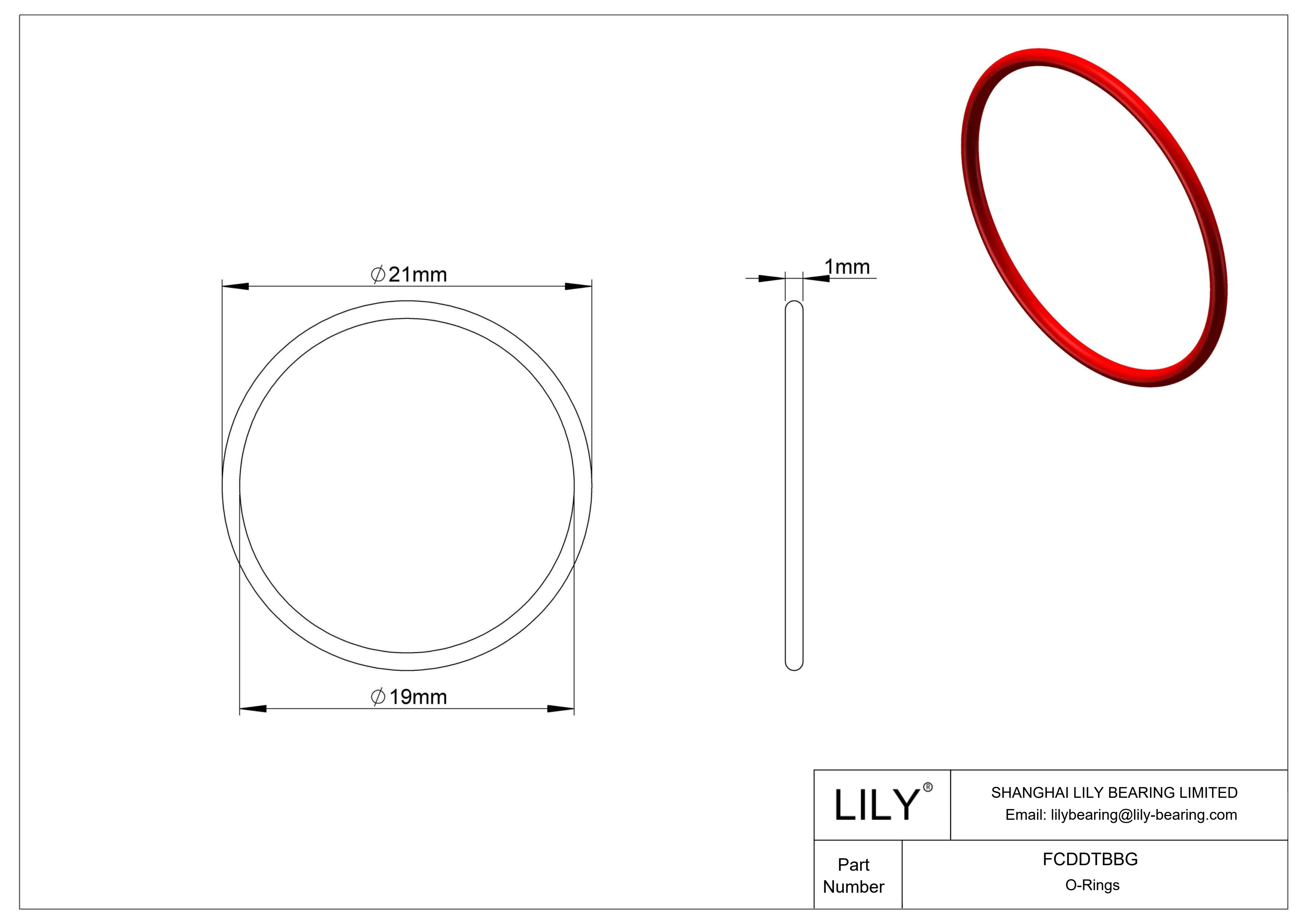 FCDDTBBG High Temperature O-Rings Round cad drawing