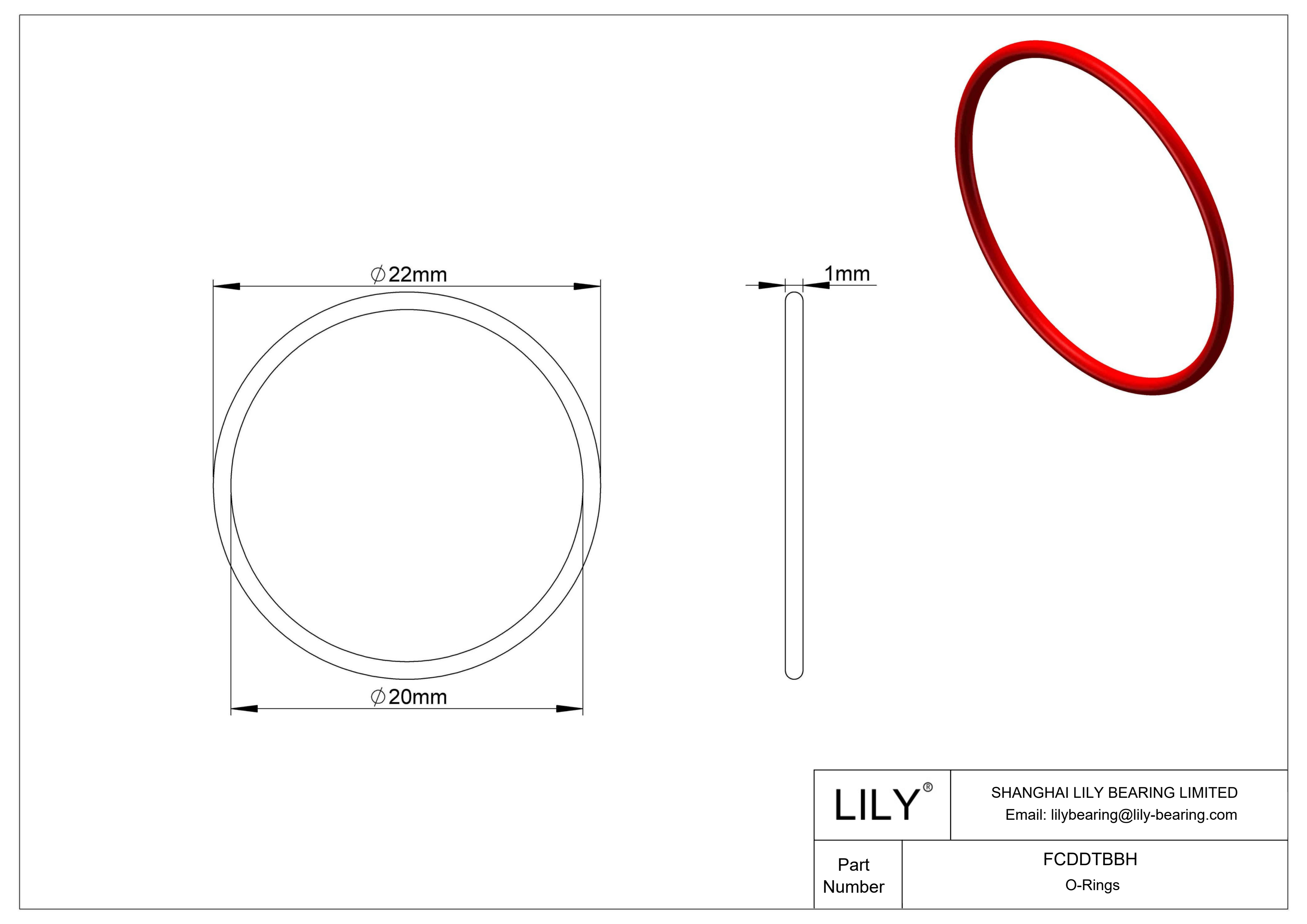 FCDDTBBH High Temperature O-Rings Round cad drawing