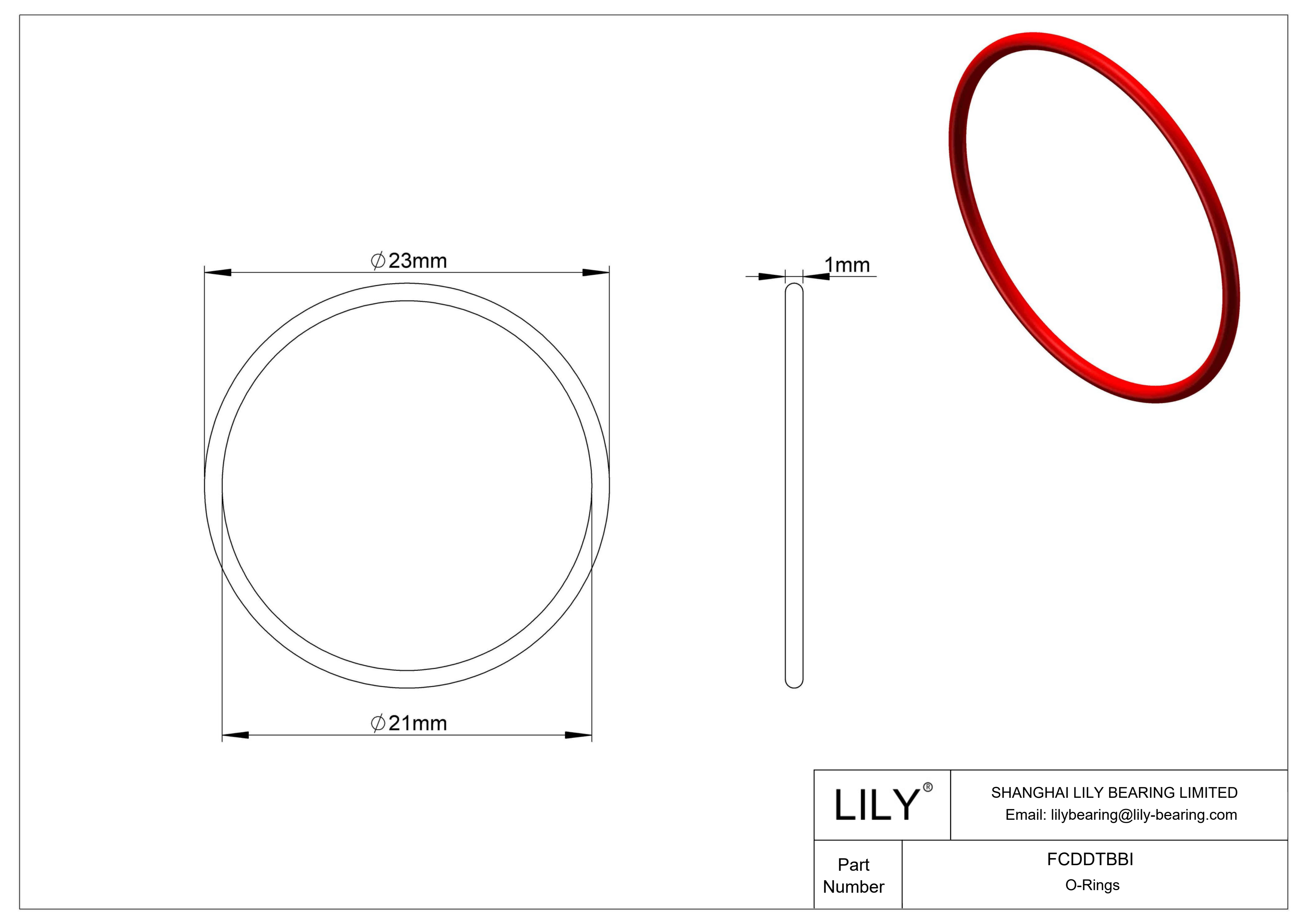 FCDDTBBI High Temperature O-Rings Round cad drawing