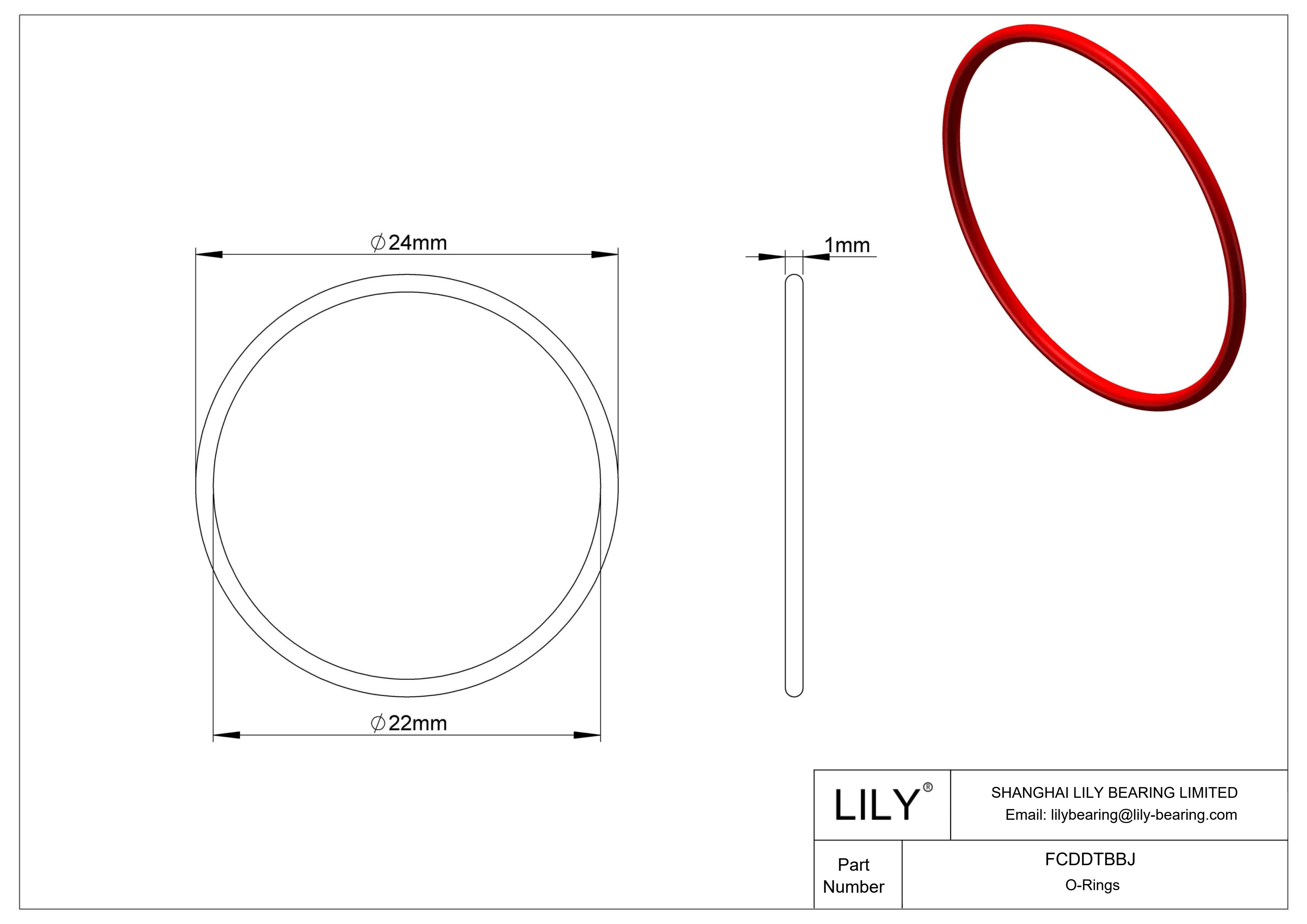 FCDDTBBJ High Temperature O-Rings Round cad drawing