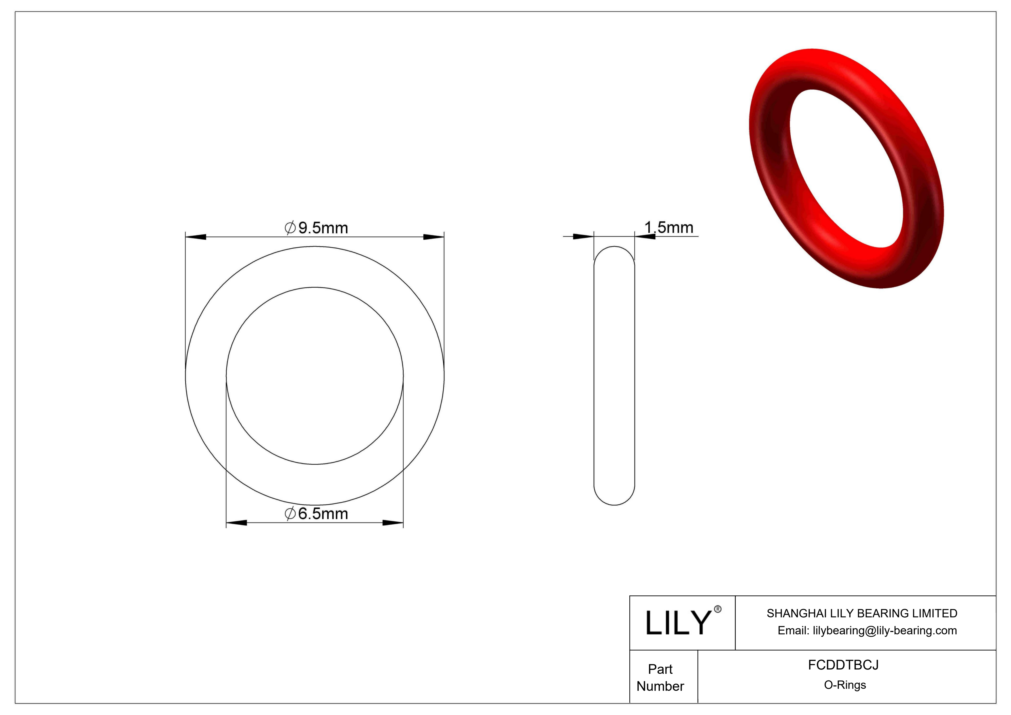 FCDDTBCJ High Temperature O-Rings Round cad drawing