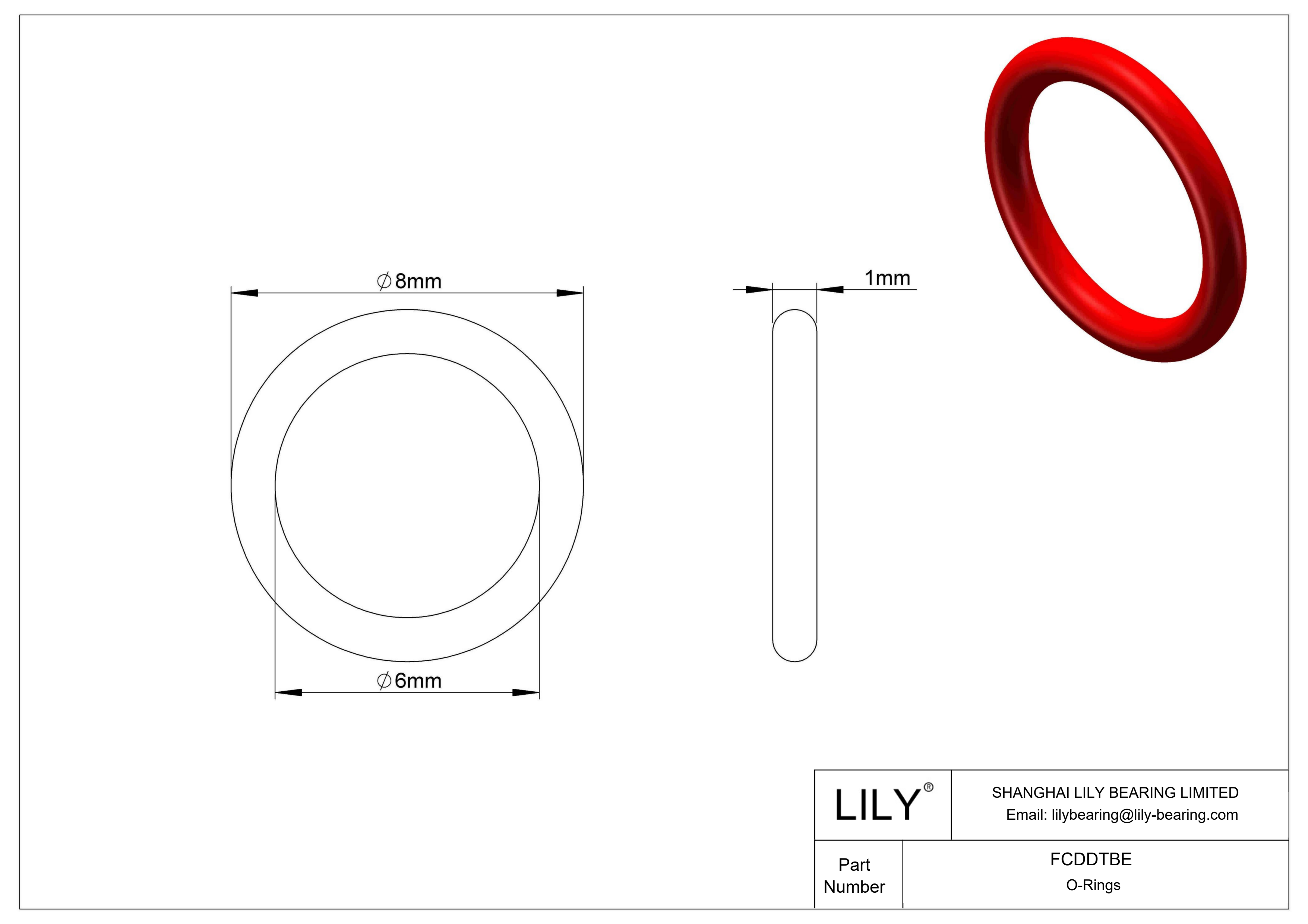 FCDDTBE High Temperature O-Rings Round cad drawing