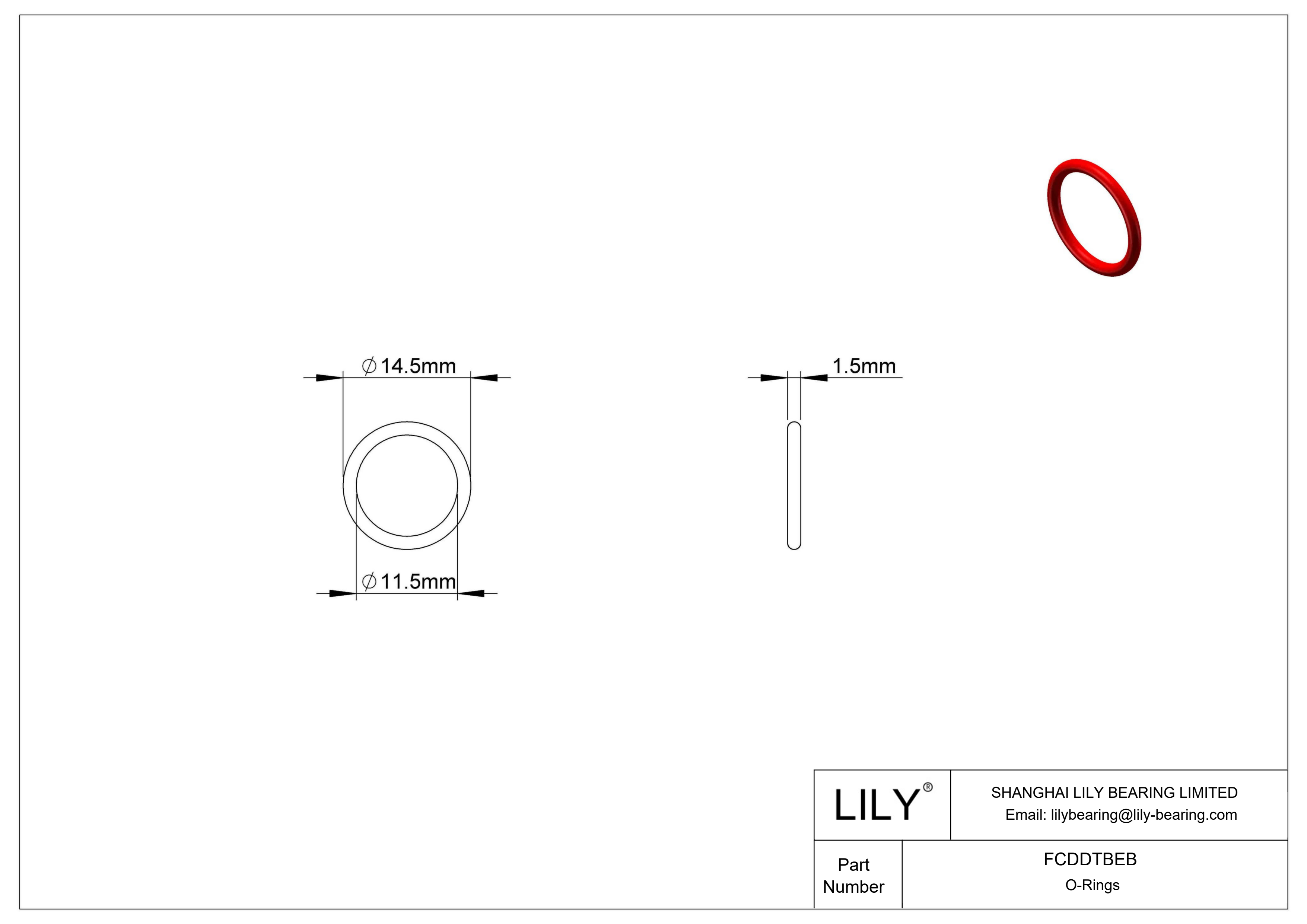 FCDDTBEB Juntas tóricas de alta temperatura redondas cad drawing