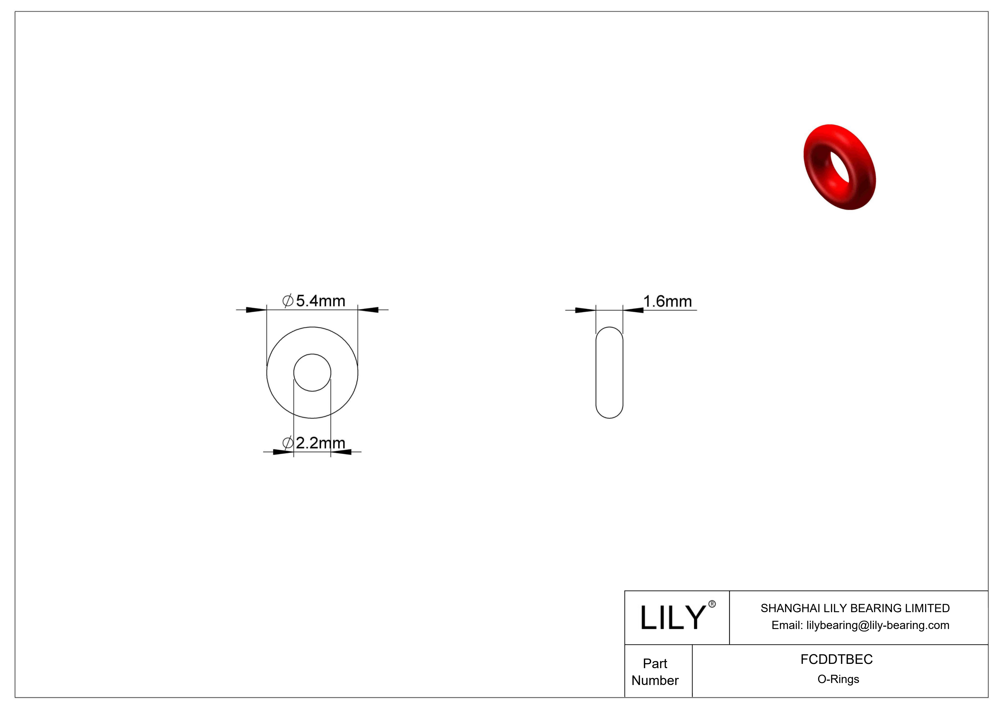 FCDDTBEC Juntas tóricas de alta temperatura redondas cad drawing