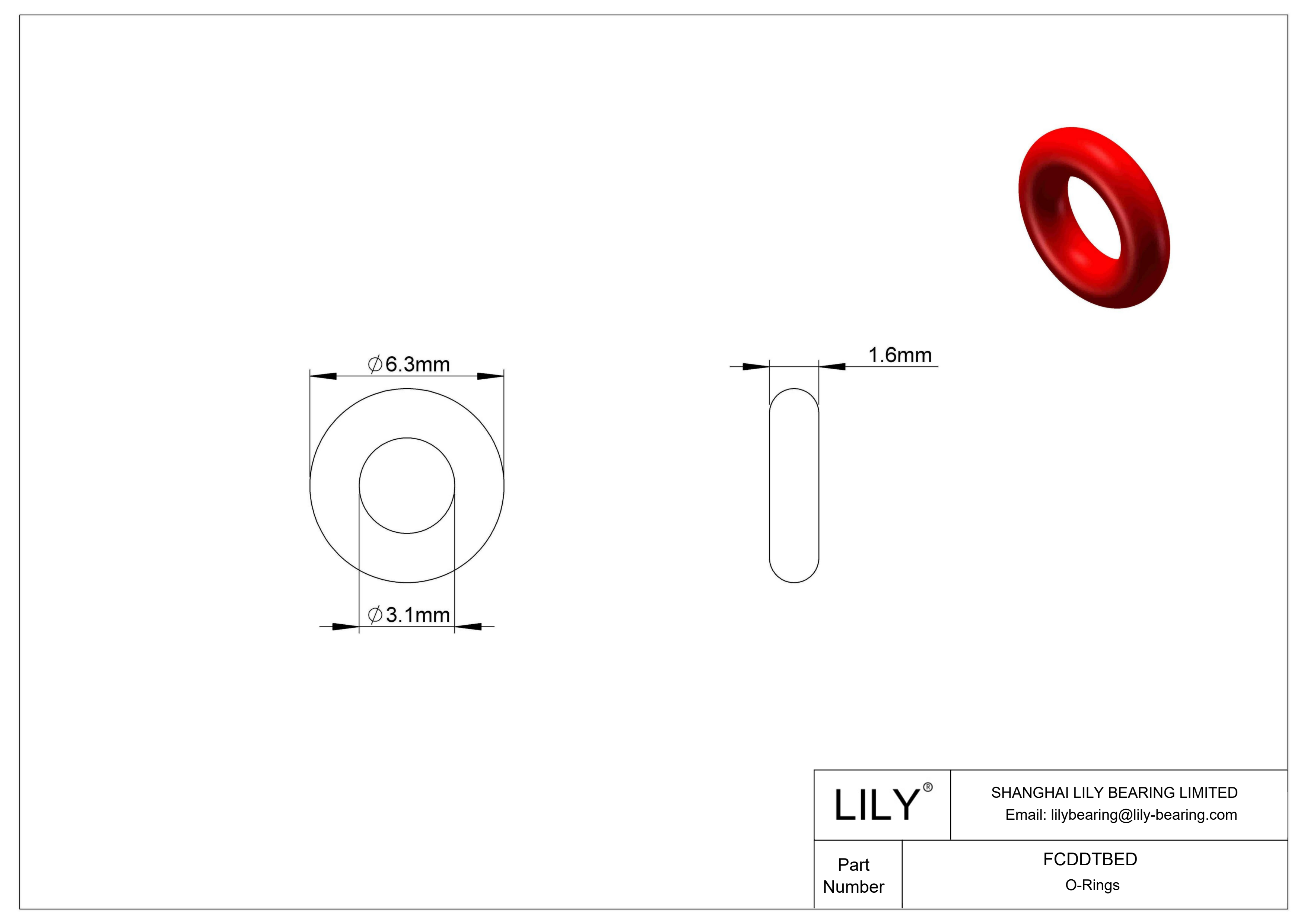 FCDDTBED Juntas tóricas de alta temperatura redondas cad drawing