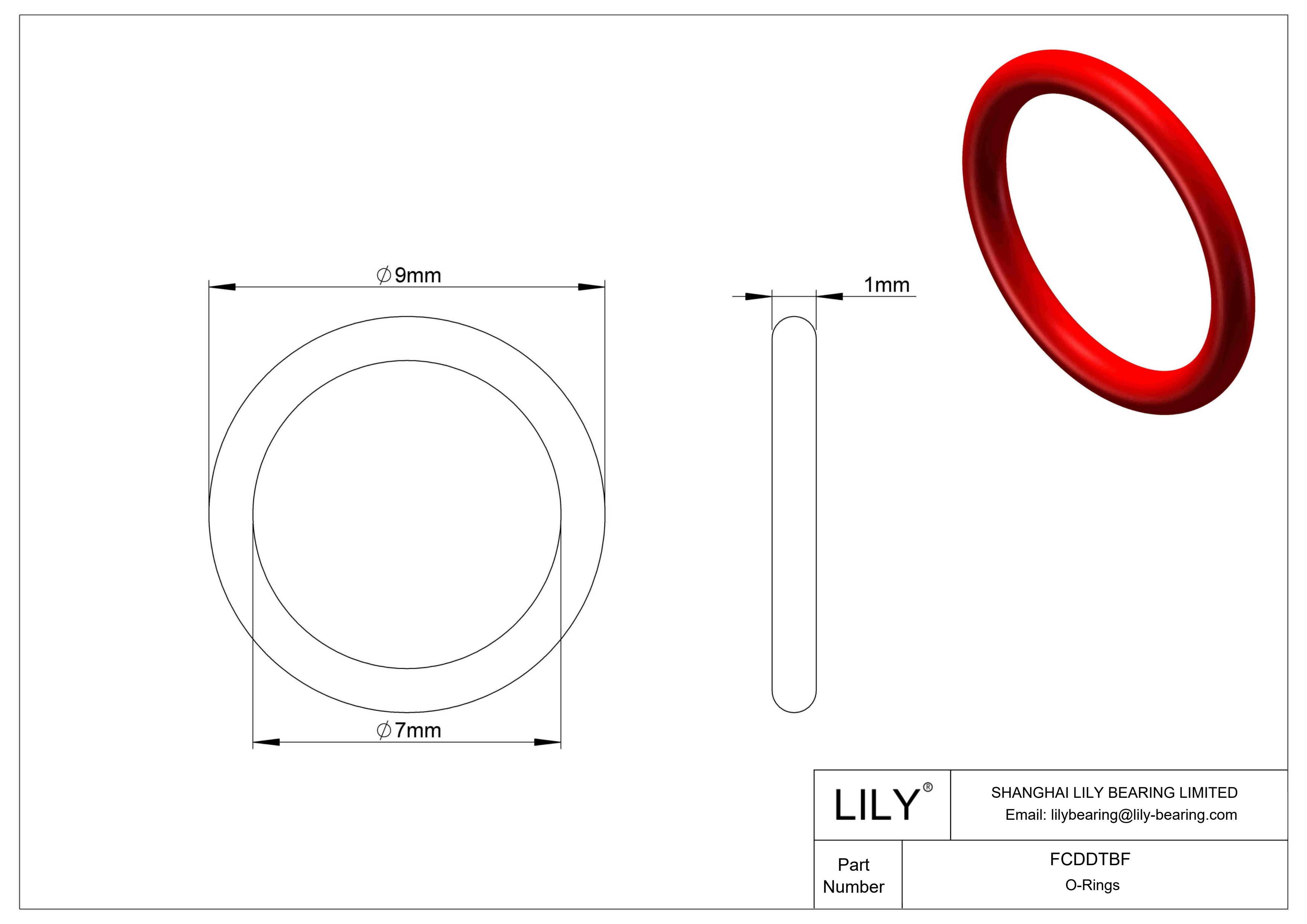 FCDDTBF High Temperature O-Rings Round cad drawing