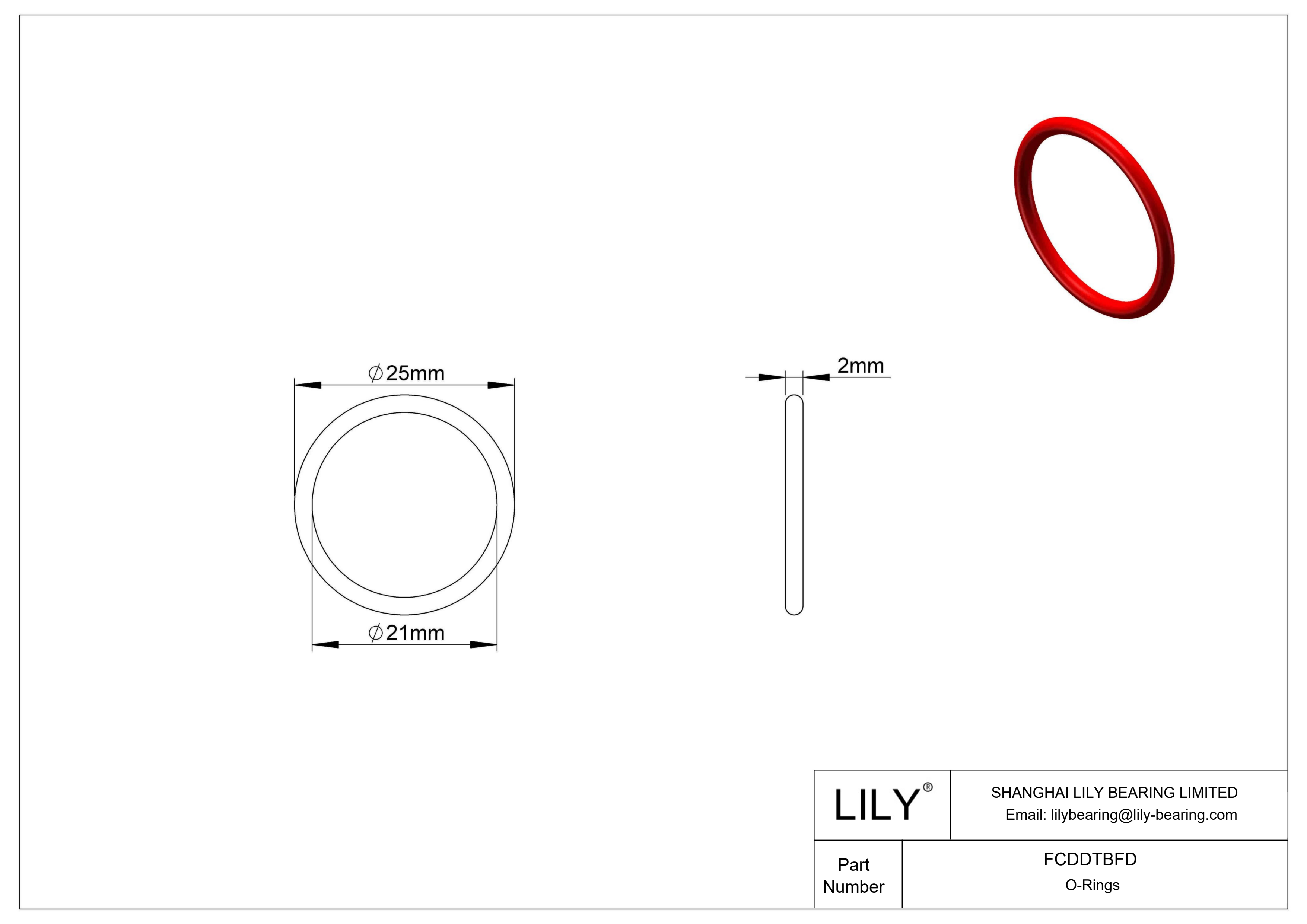 FCDDTBFD High Temperature O-Rings Round cad drawing