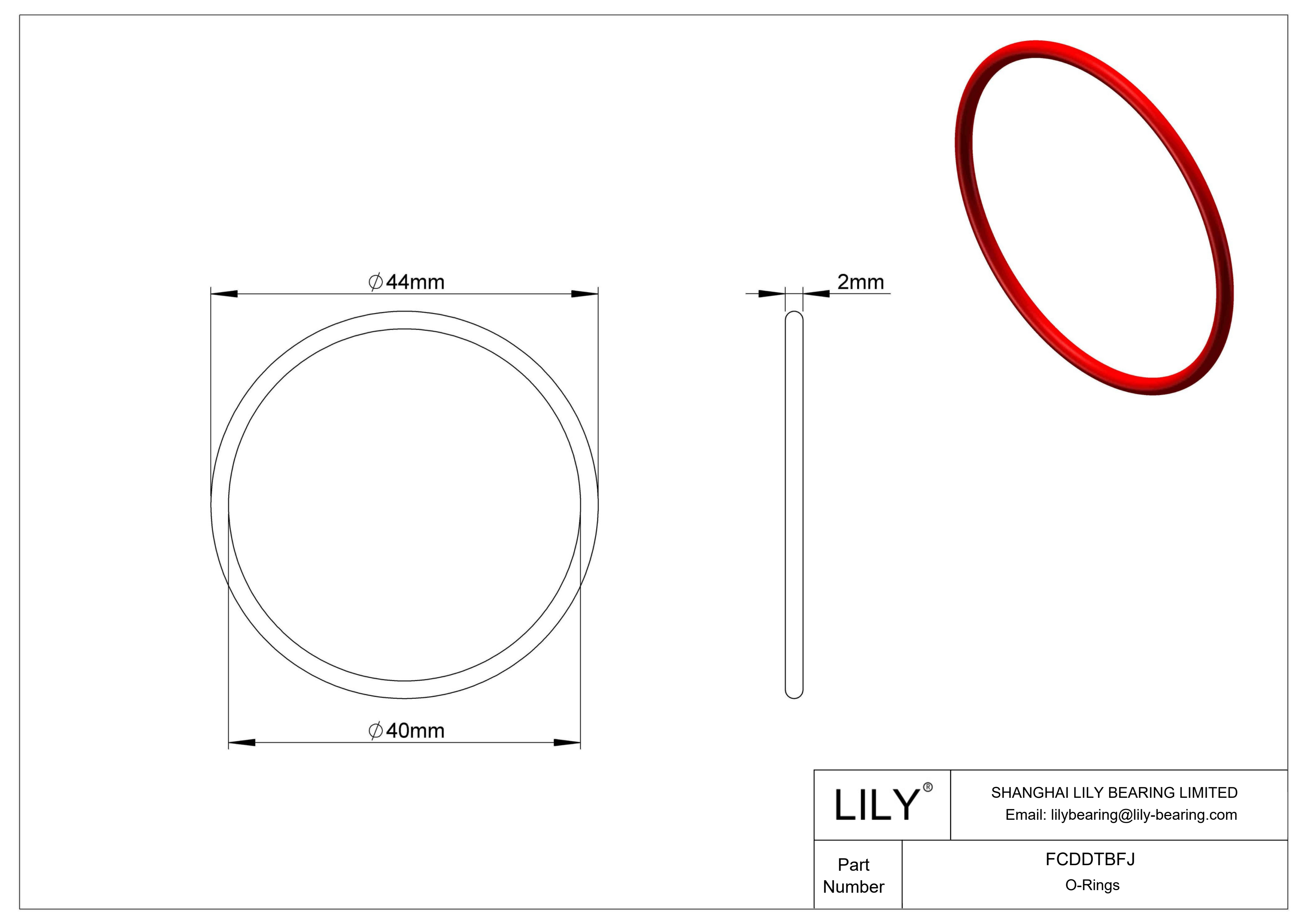 FCDDTBFJ High Temperature O-Rings Round cad drawing