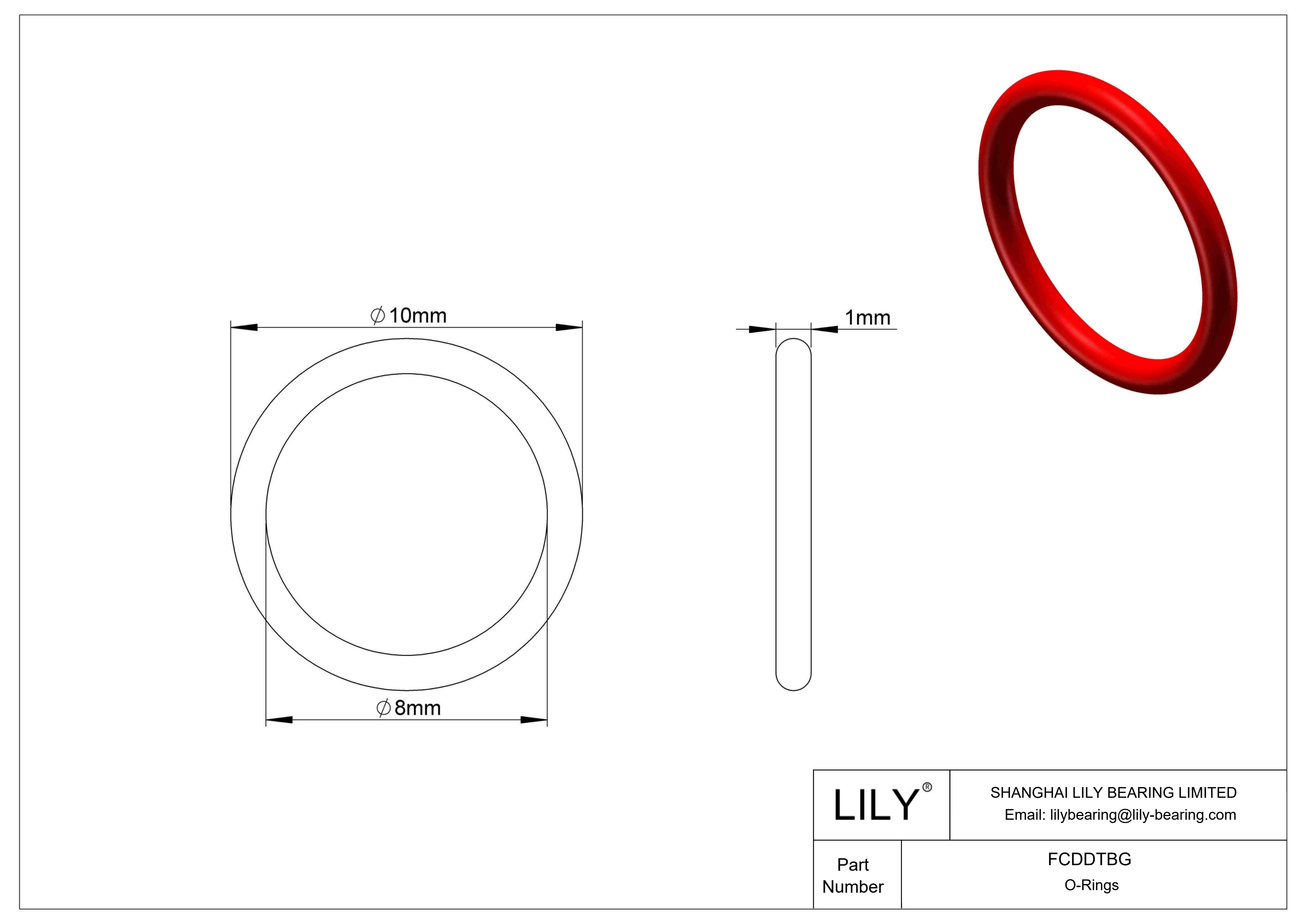 FCDDTBG High Temperature O-Rings Round cad drawing