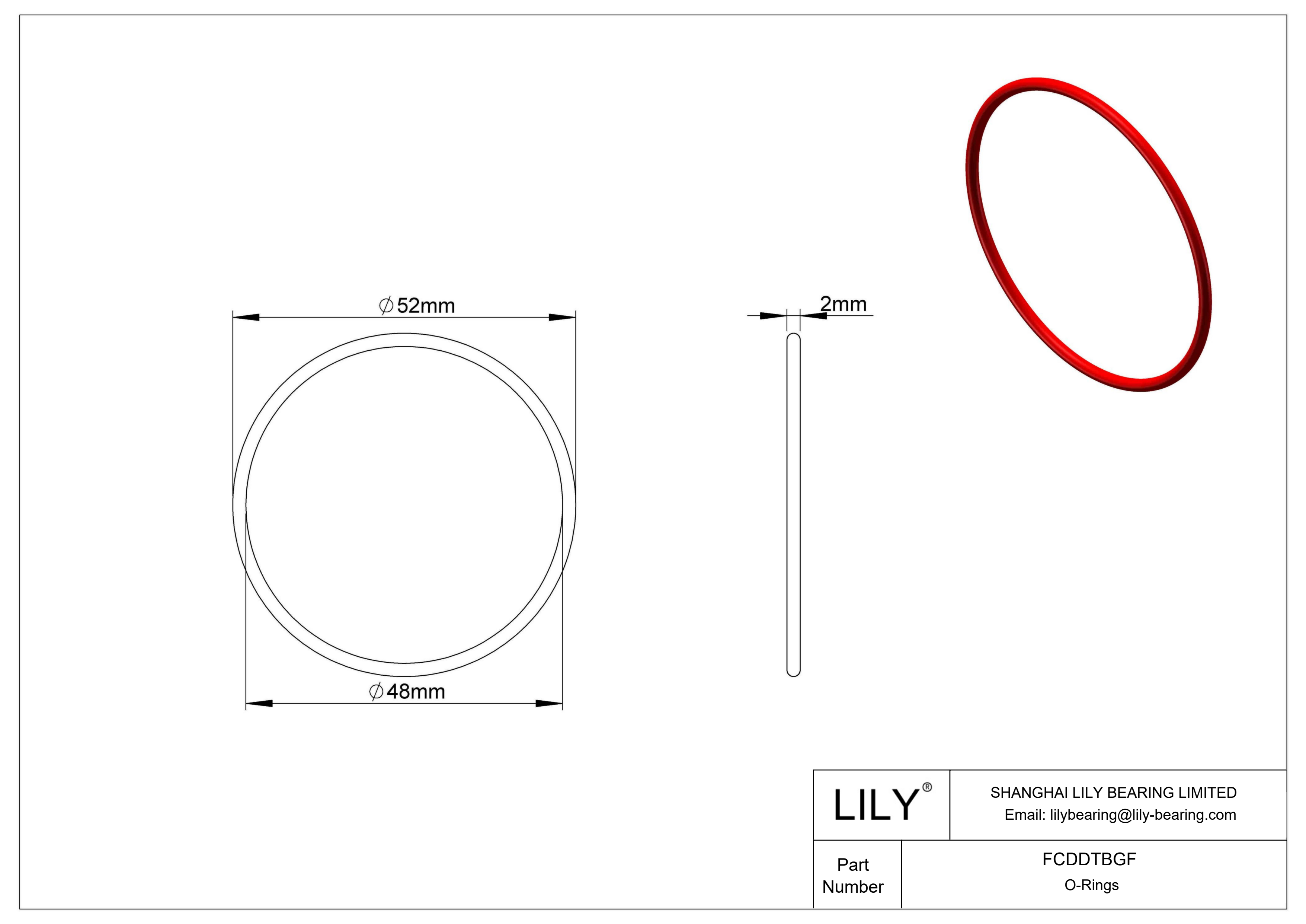 FCDDTBGF Juntas tóricas de alta temperatura redondas cad drawing