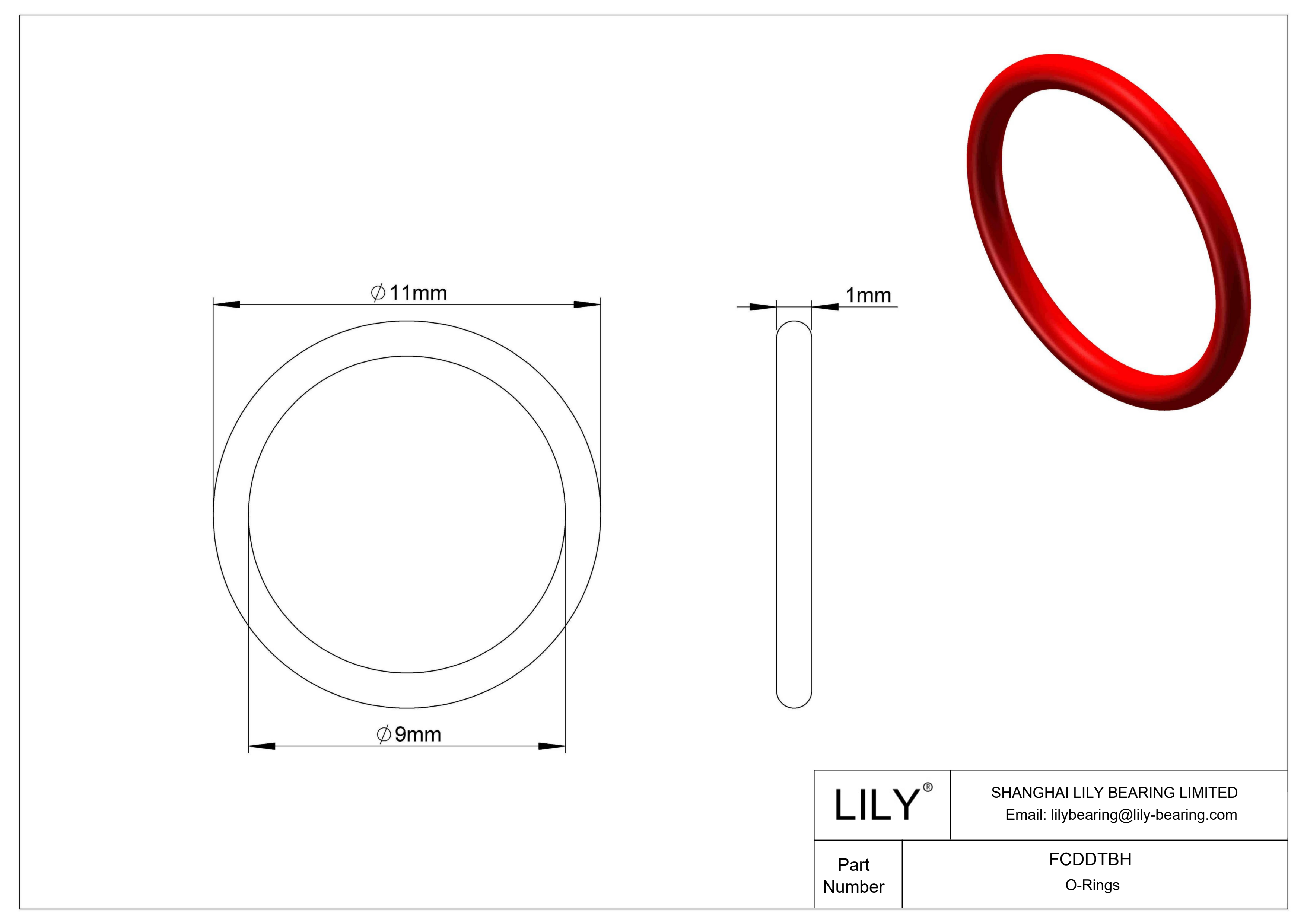 FCDDTBH High Temperature O-Rings Round cad drawing