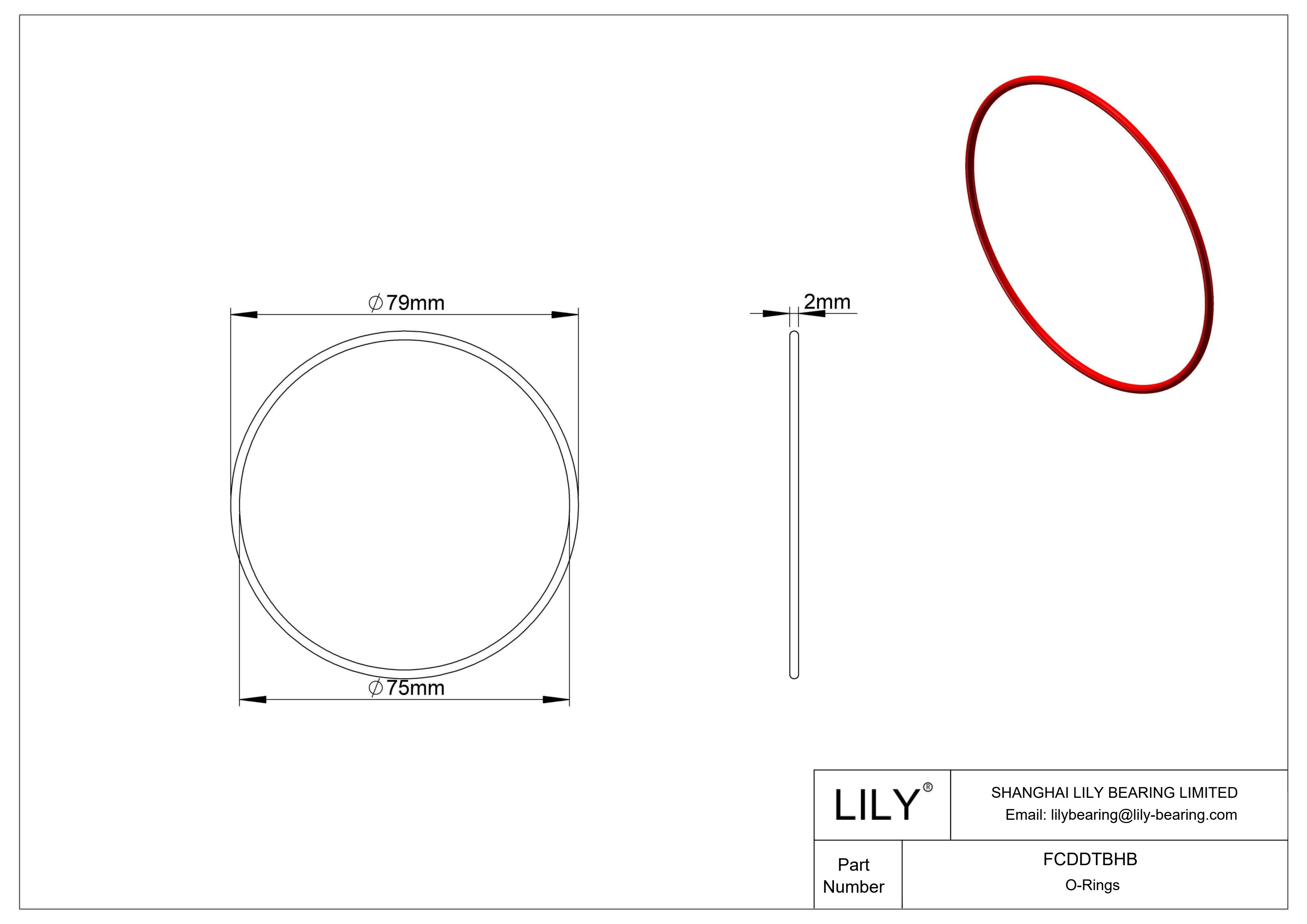 FCDDTBHB High Temperature O-Rings Round cad drawing