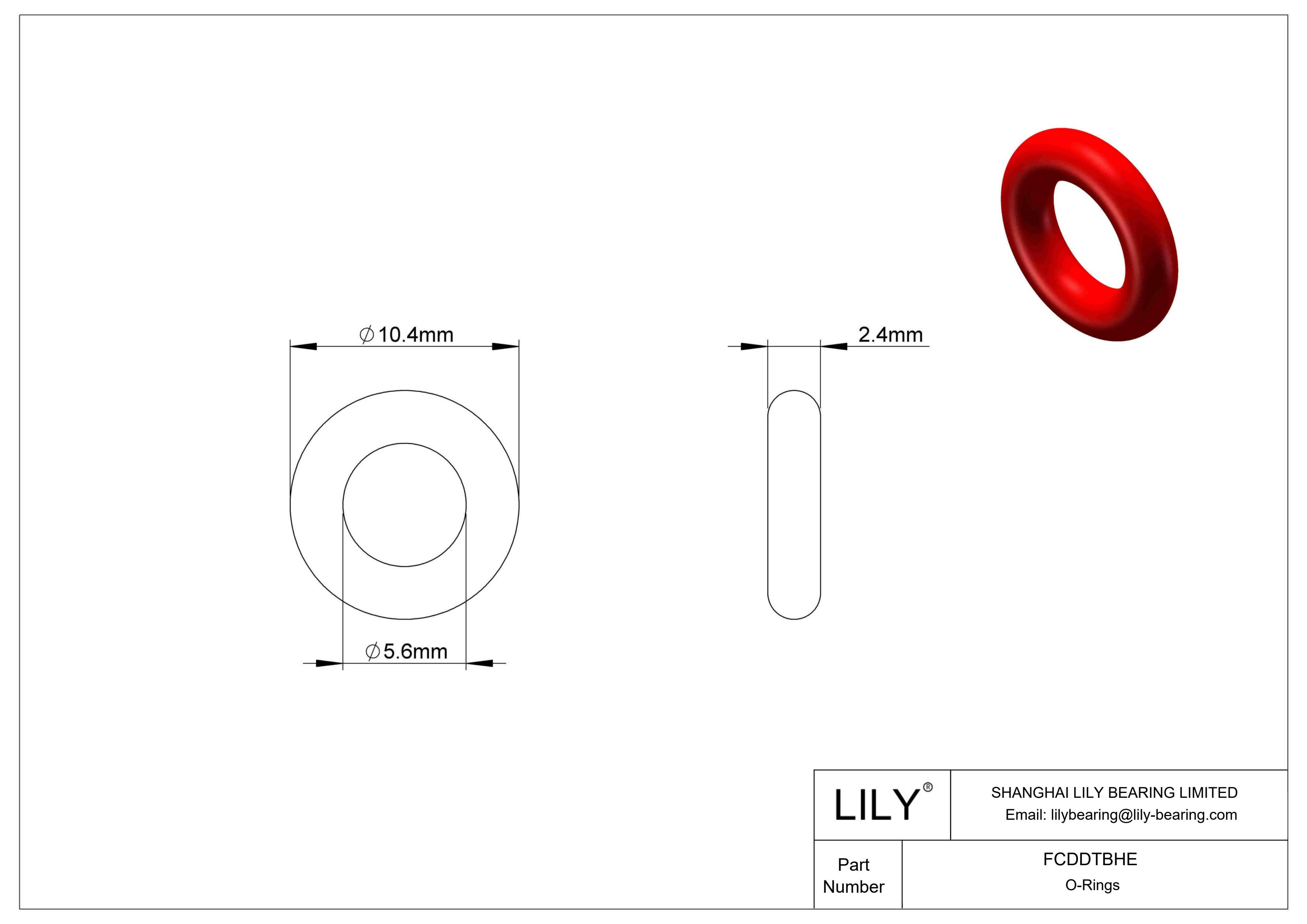 FCDDTBHE Juntas tóricas de alta temperatura redondas cad drawing