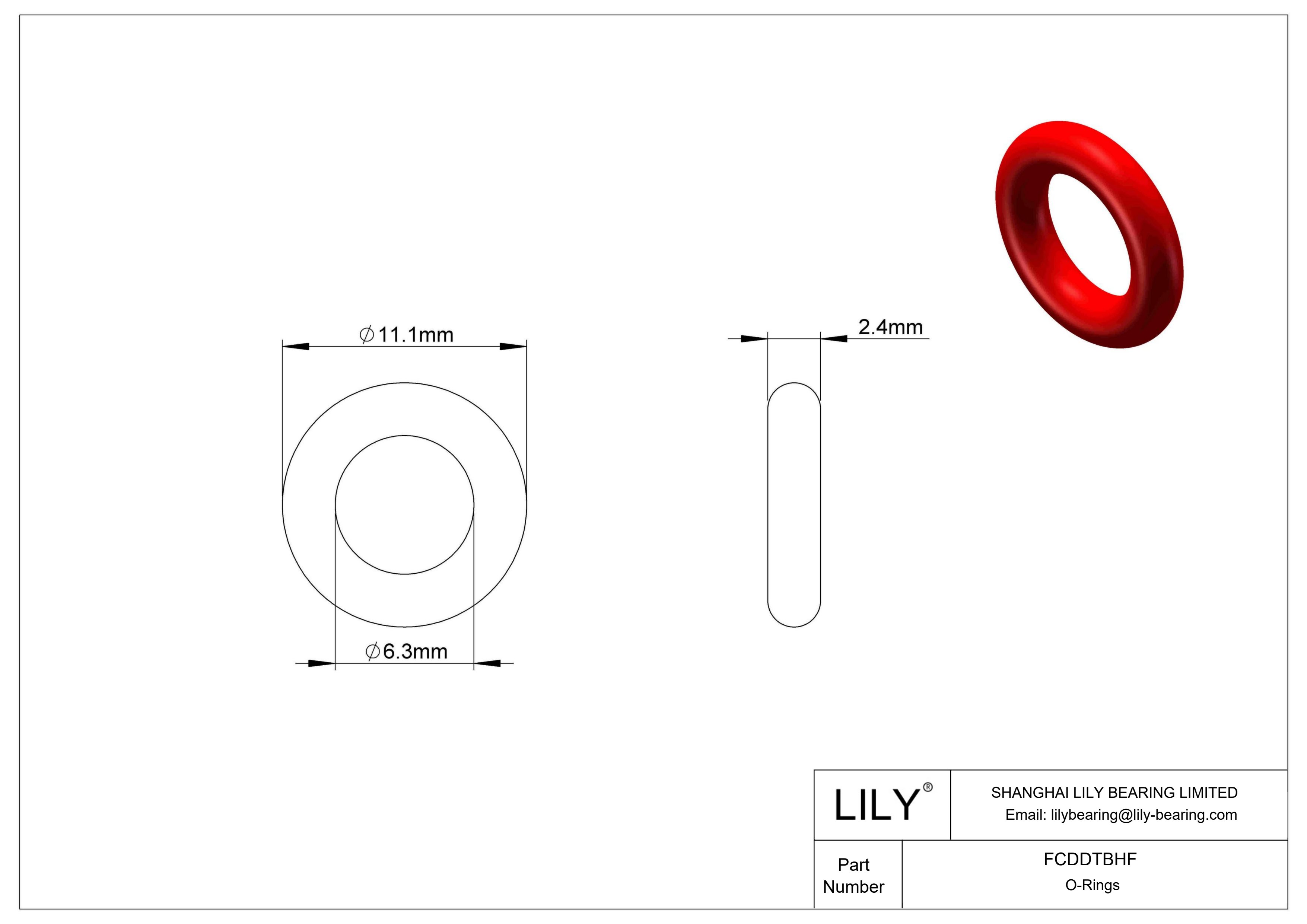 FCDDTBHF High Temperature O-Rings Round cad drawing