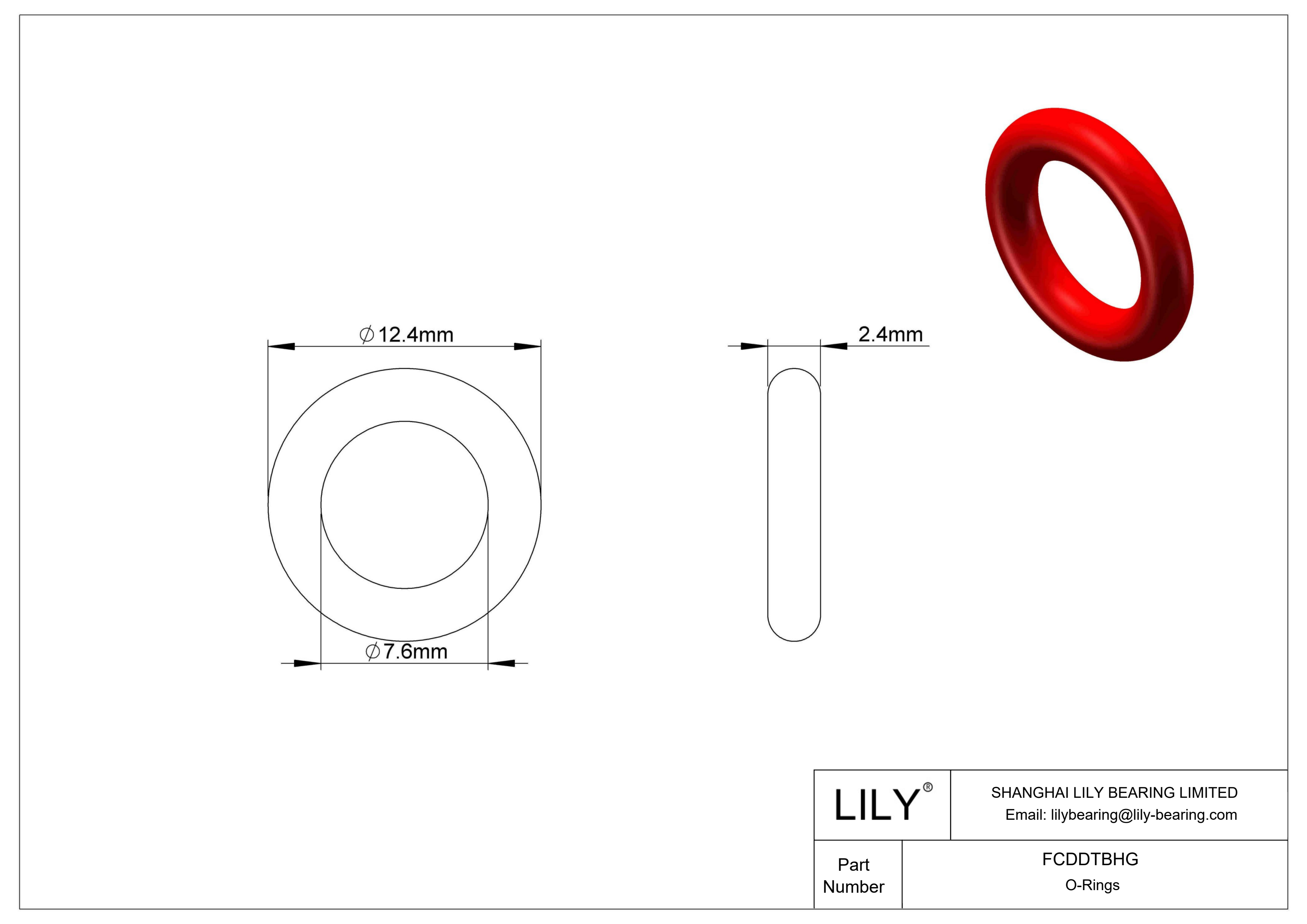 FCDDTBHG Juntas tóricas de alta temperatura redondas cad drawing