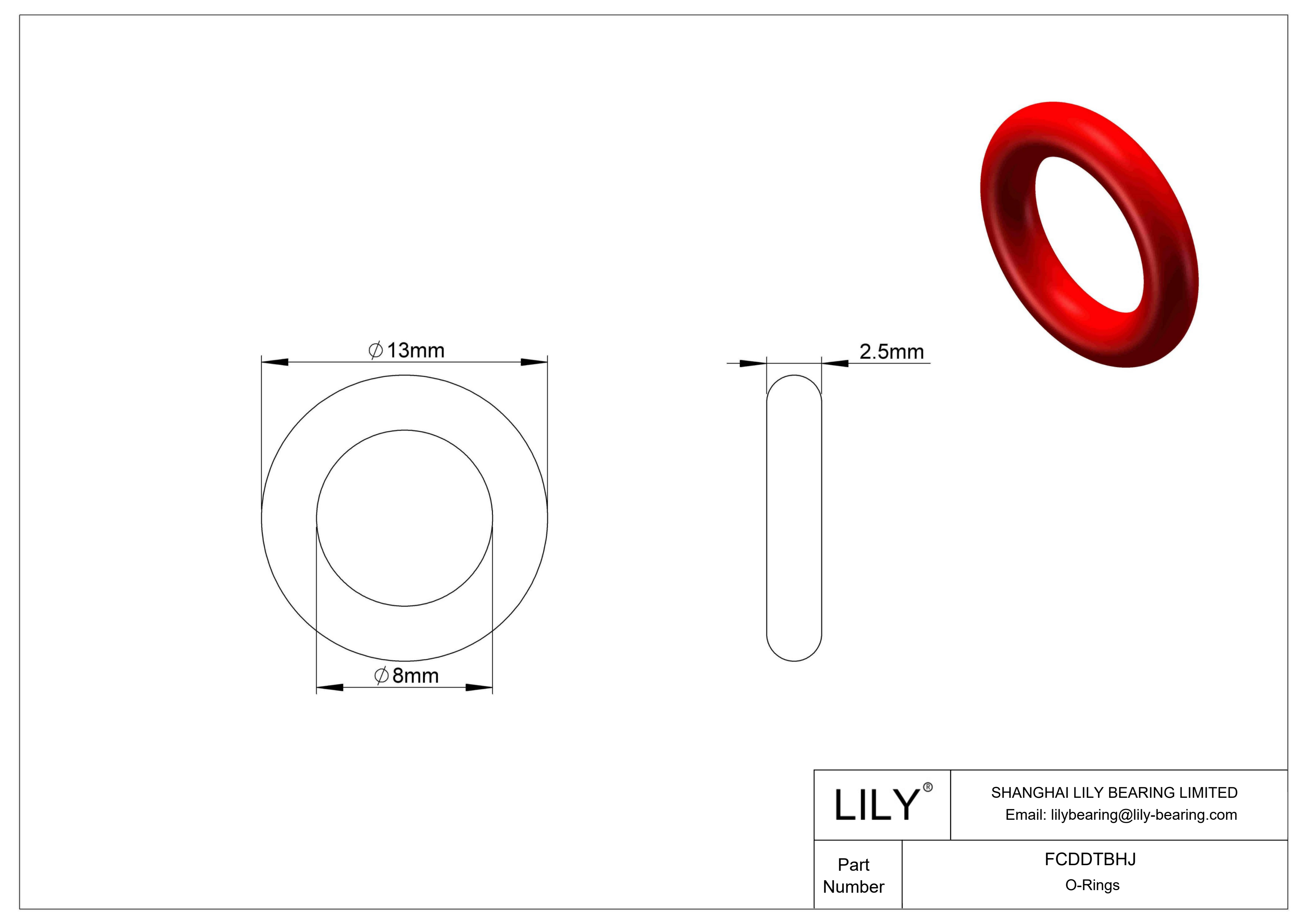 FCDDTBHJ High Temperature O-Rings Round cad drawing