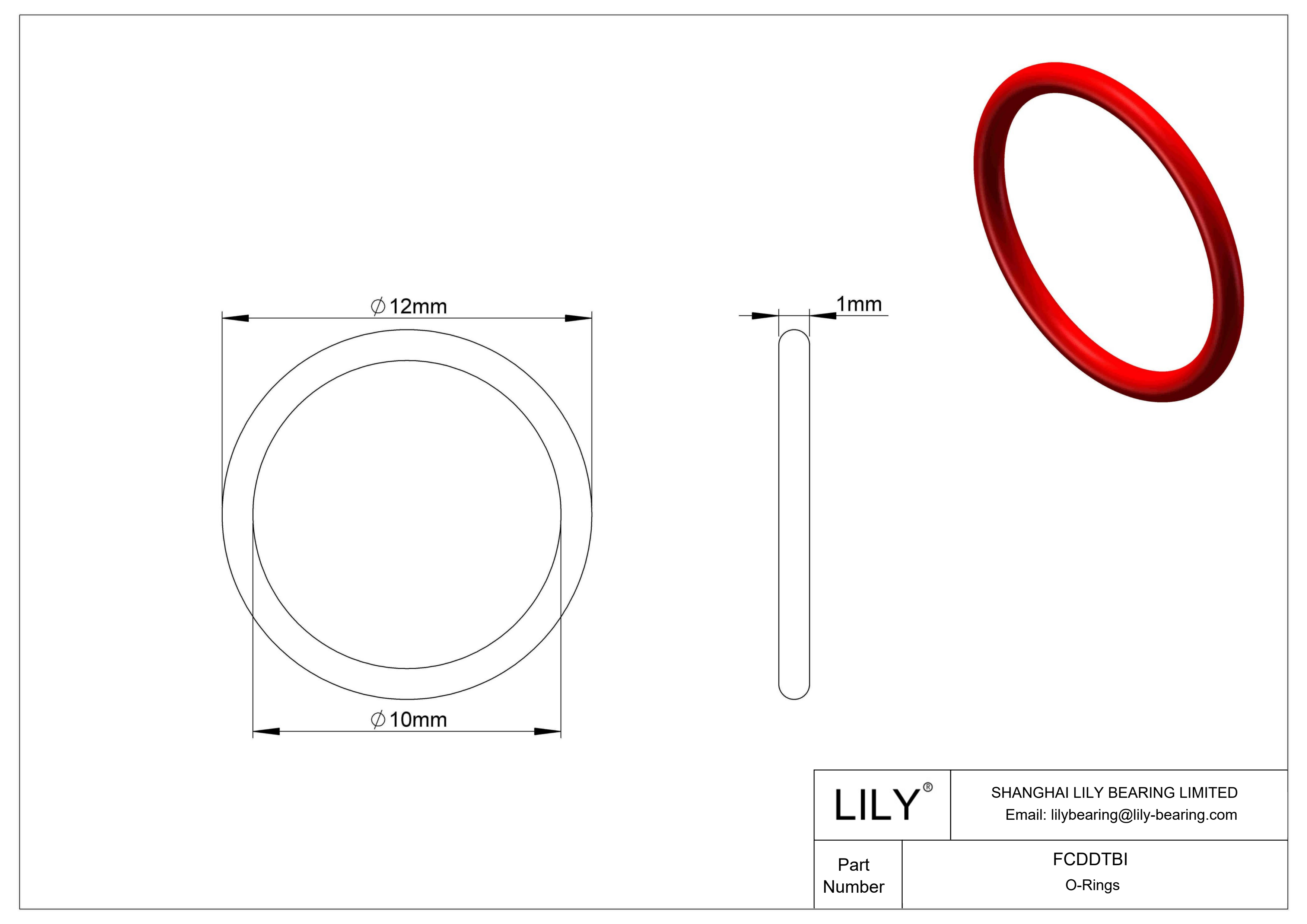 FCDDTBI High Temperature O-Rings Round cad drawing